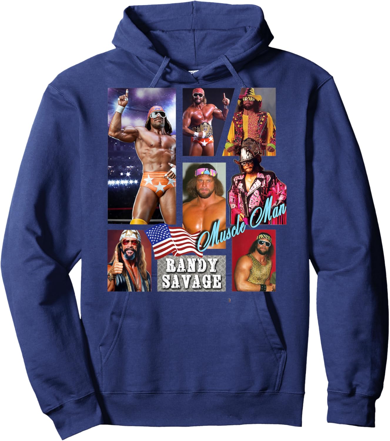 Randy Savage_003_Back Printed Hoodie - Hoodie | Navy