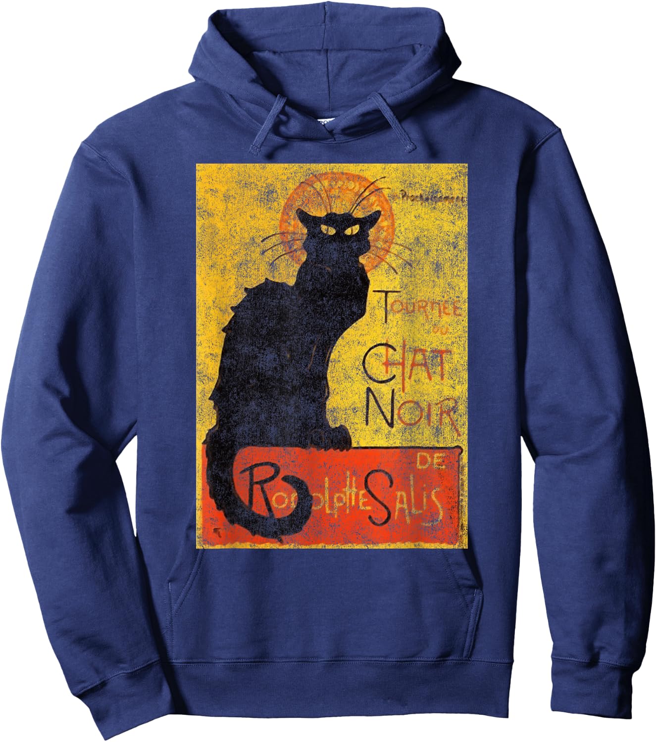 Vintage Tournee du Chat Noir Black Cat Halloween Women Kids Hoodie - Hoodie | Navy