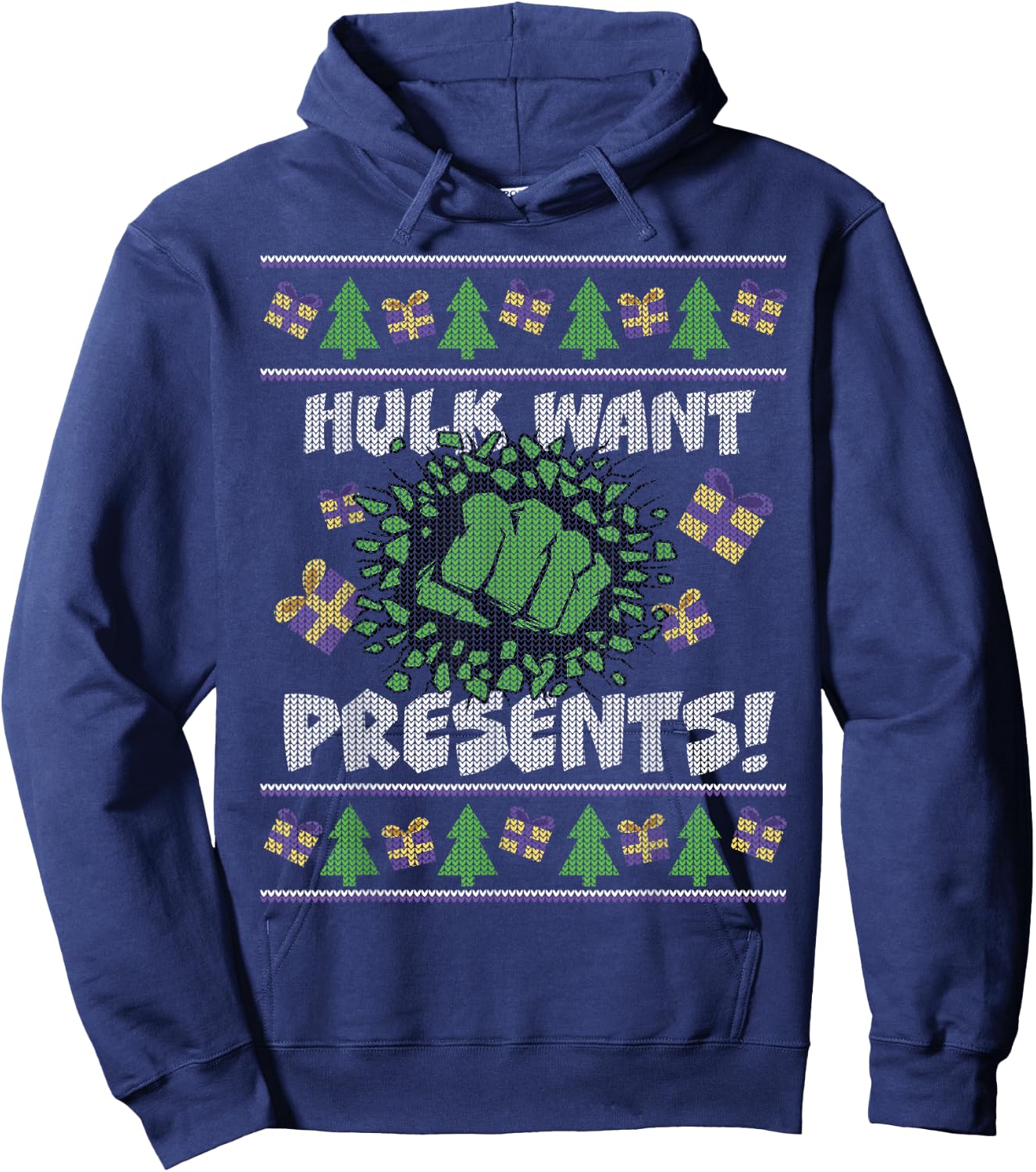 Marvel Hulk Smash Presents Holiday Hoodie - Hoodie | Navy
