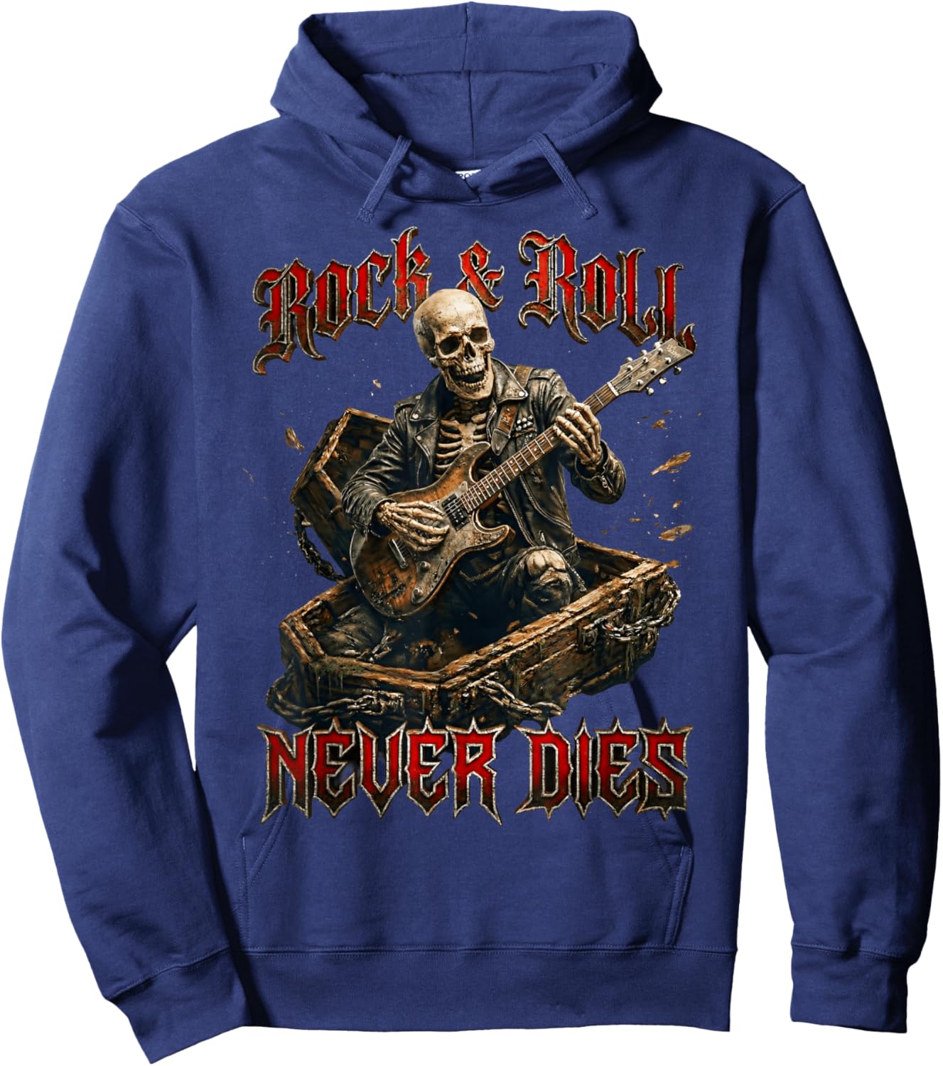 Rock'n Roll Never Dies Hoodie - Hoodie | Navy