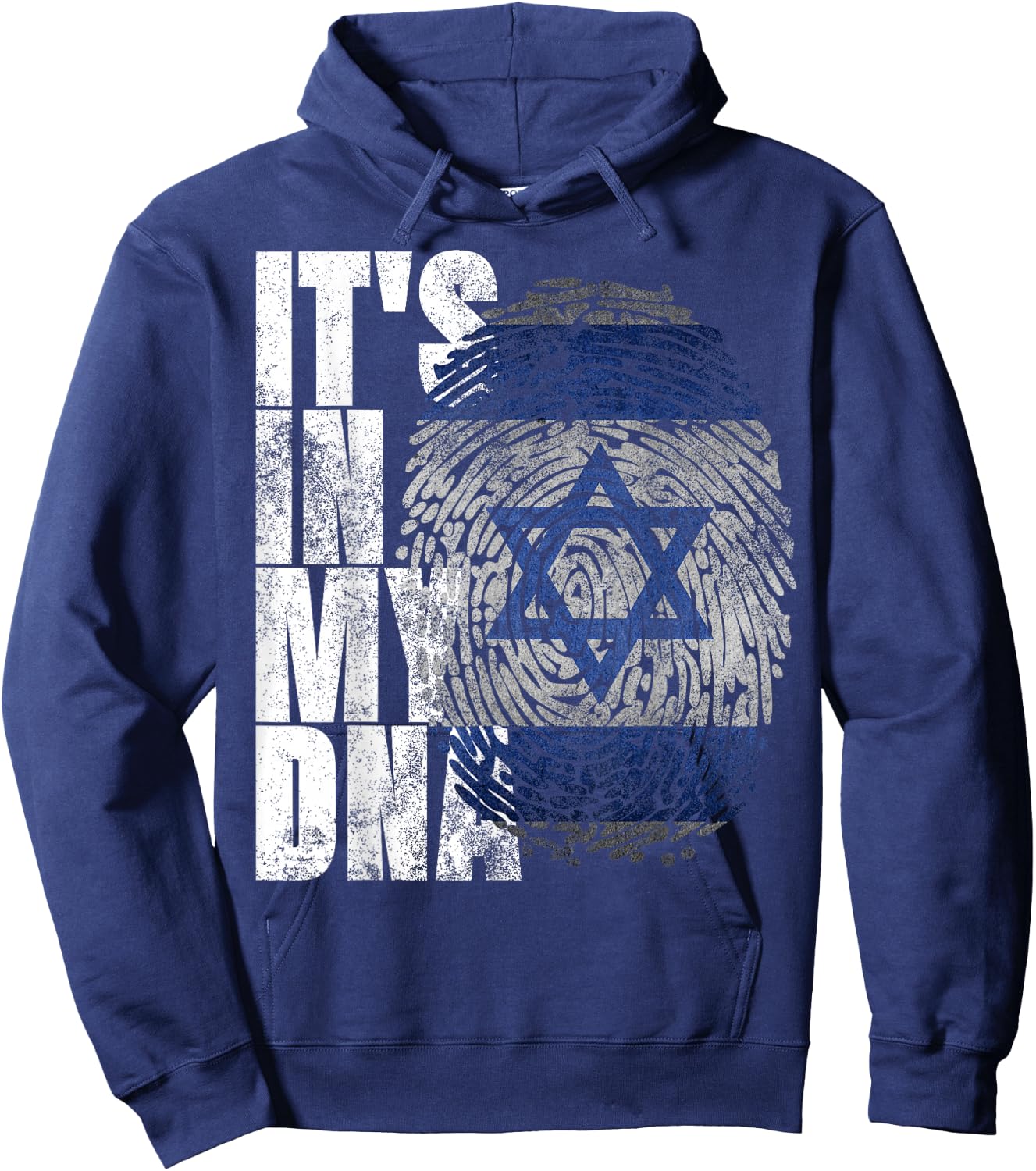 It's In My DNA Israel Religious Gifts Israeli Flag Jewish Hoodie - Hoodie | Navy