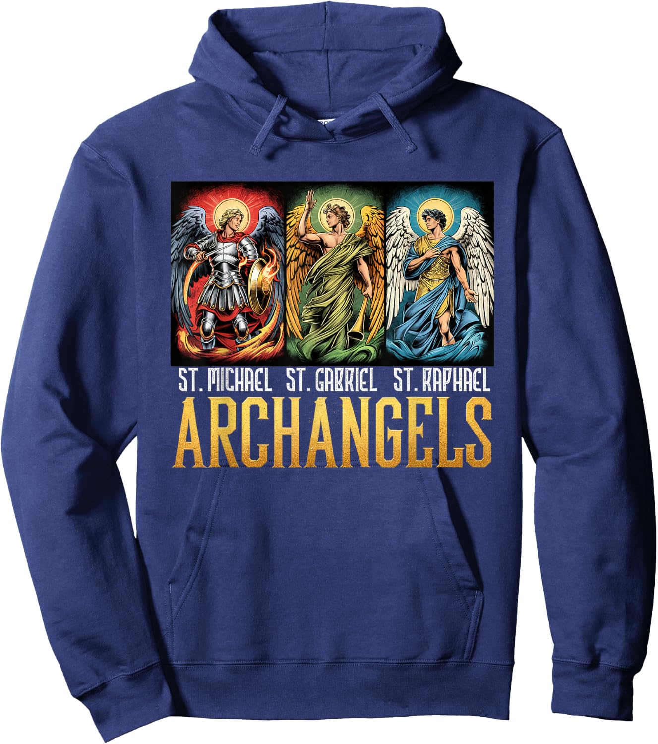 Saint Michael Catholic Archangels Biblical Hoodie - Hoodie | Navy
