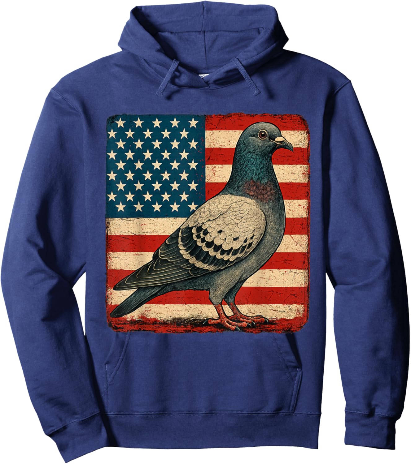 Pigeon Bird 4th of July USA Patriotic Pigeon USA Flag Hoodie - Hoodie | Navy