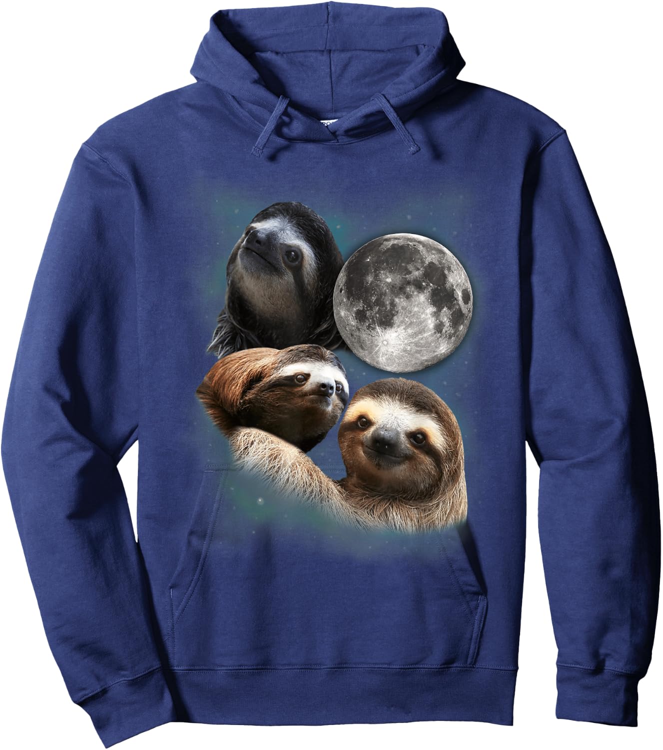 Three Sloths Moon Parody Shirt - Funny Wolf Parody Hoodie - Hoodie | Navy