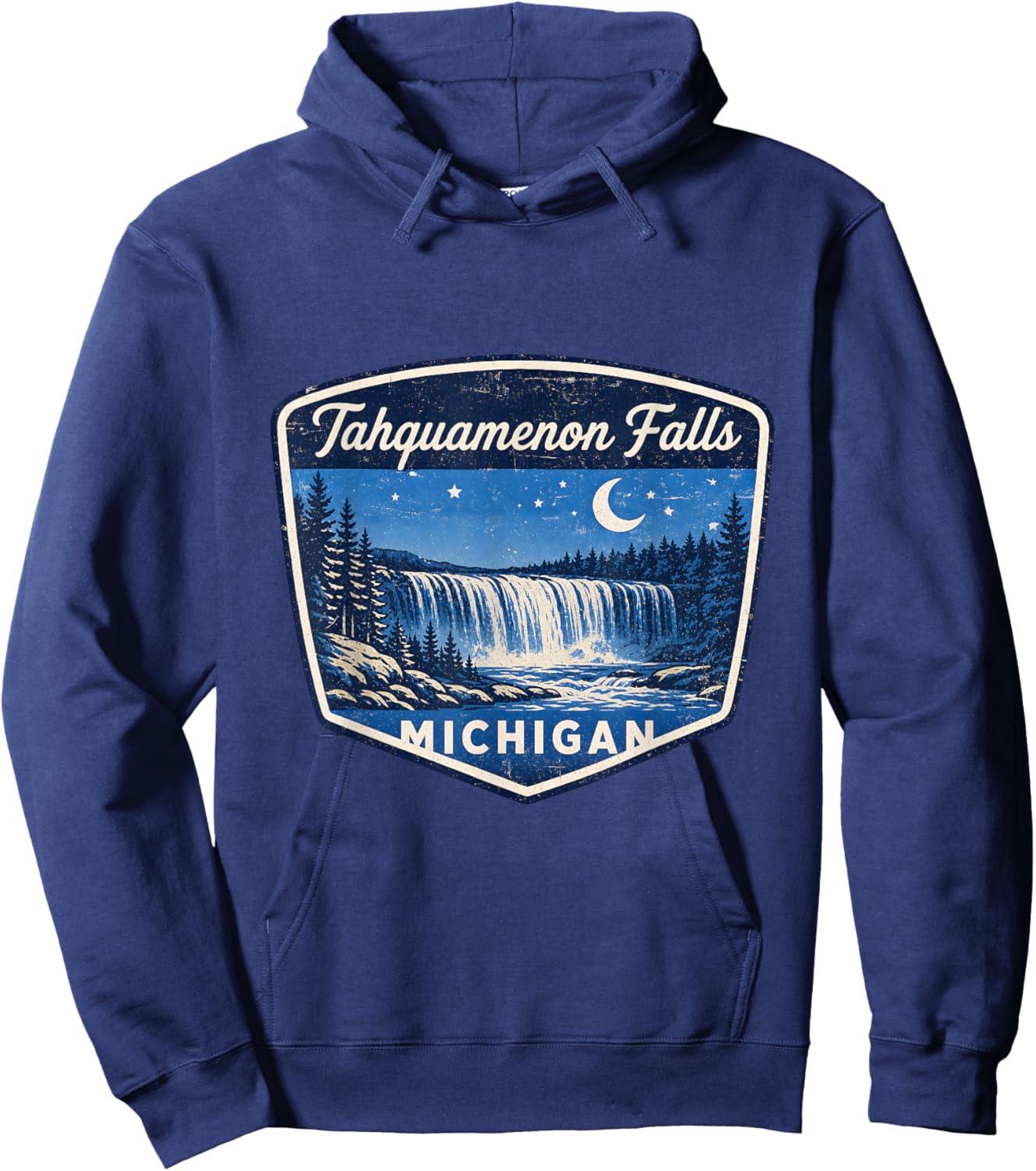 Tahquamenon Falls Michigan Waterfall Nature Outdoor Travel Hoodie - Hoodie | Navy