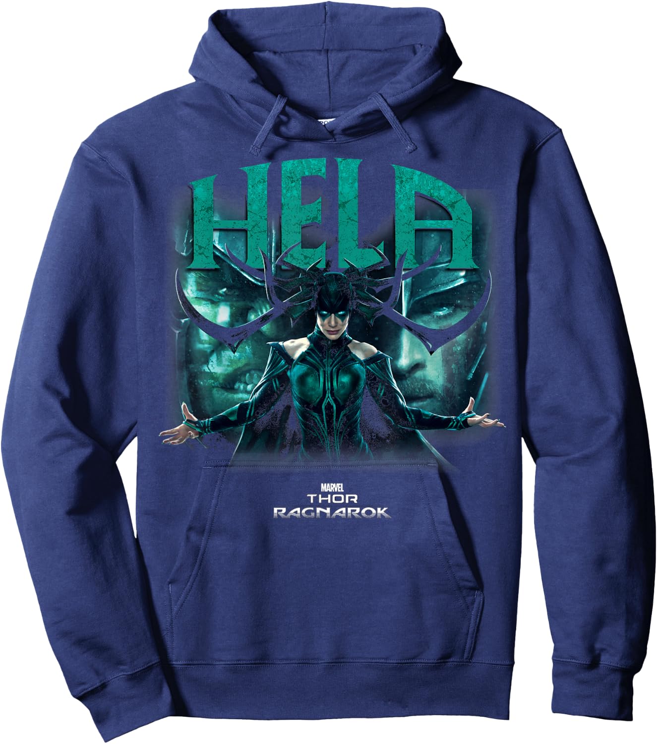 Marvel Thor Ragnarok Hela Deceiving Hands Reach Out Hoodie - Hoodie | Navy