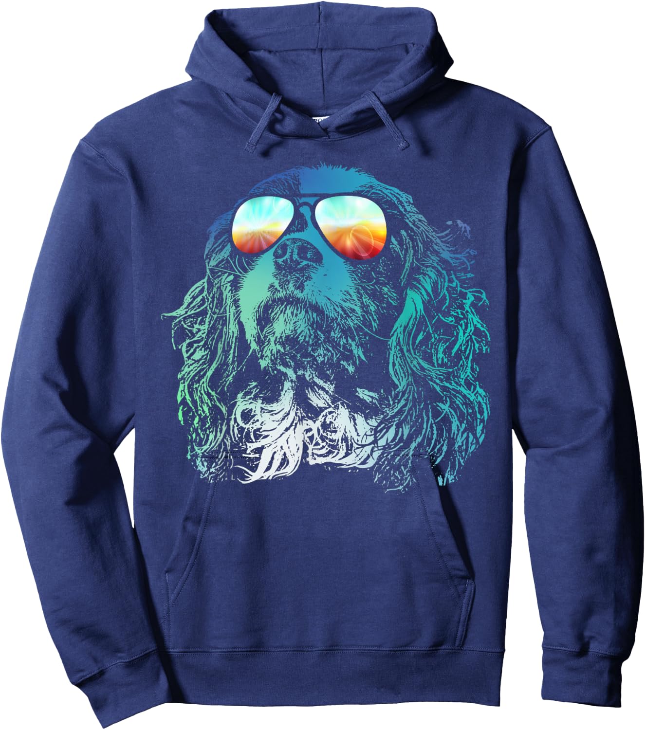 Disco Groovy Cavalier King Charles Spaniel Dog Gift Women Girls Kids Hoodie - Hoodie | Navy