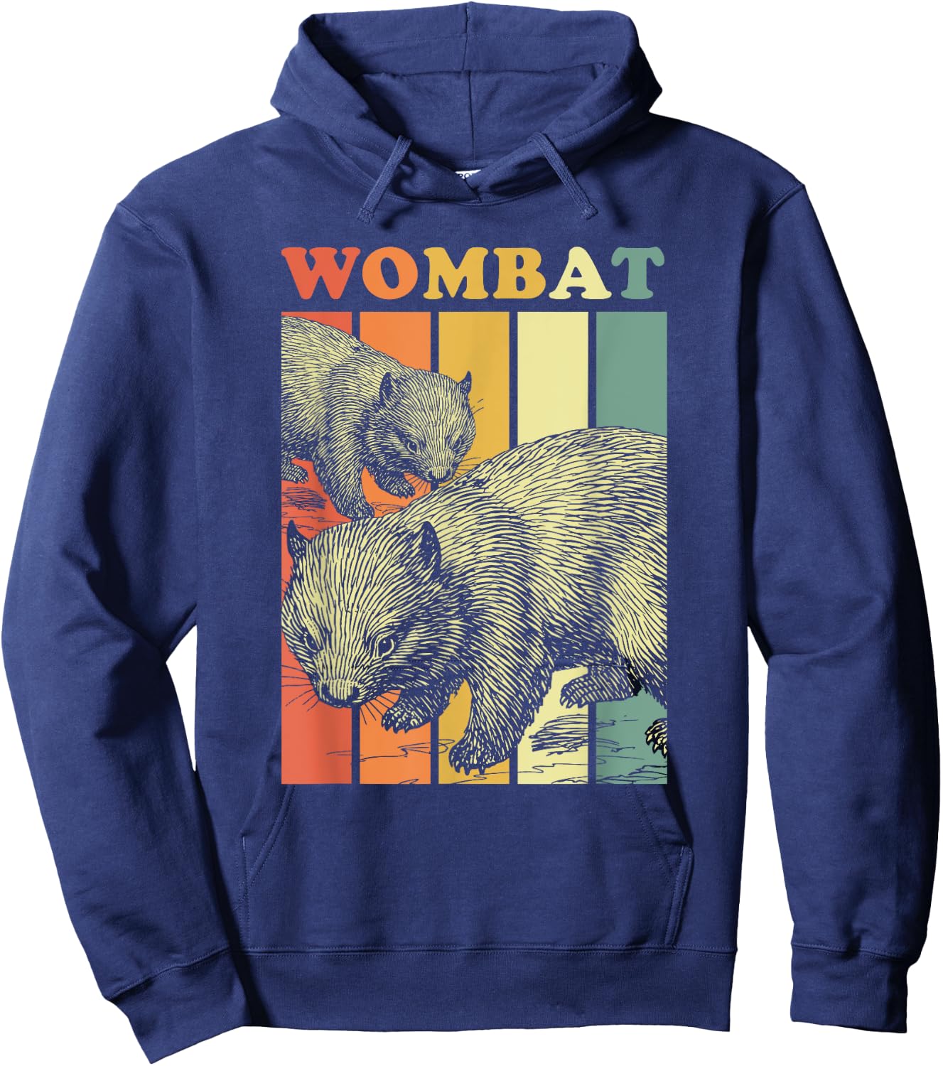 Retro Vintage Style Australia Animal Wombat Hoodie - Hoodie | Navy