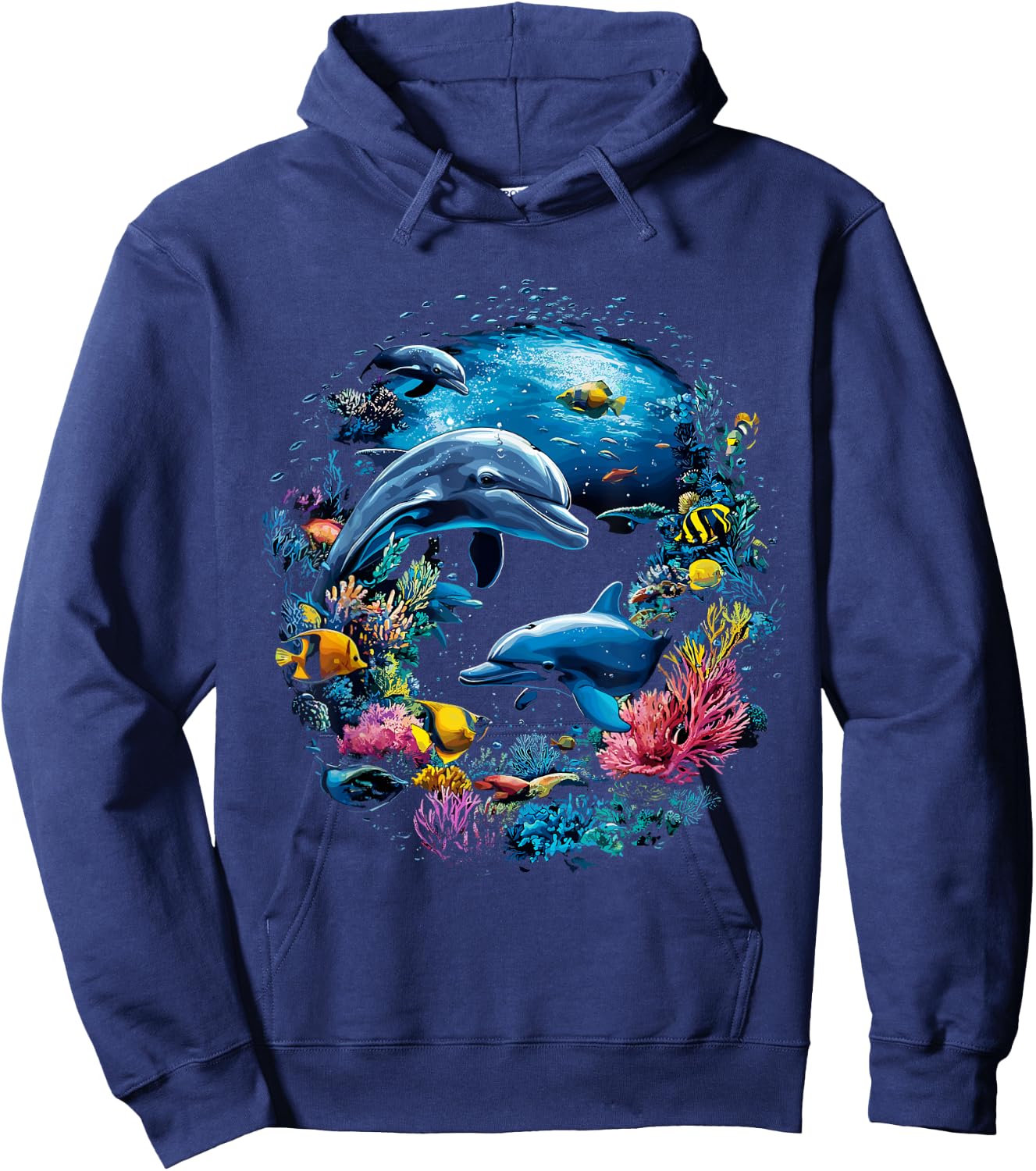 Dolphin Sea Life Save the Ocean Marine Biology Aquarium Hoodie - Hoodie | Navy