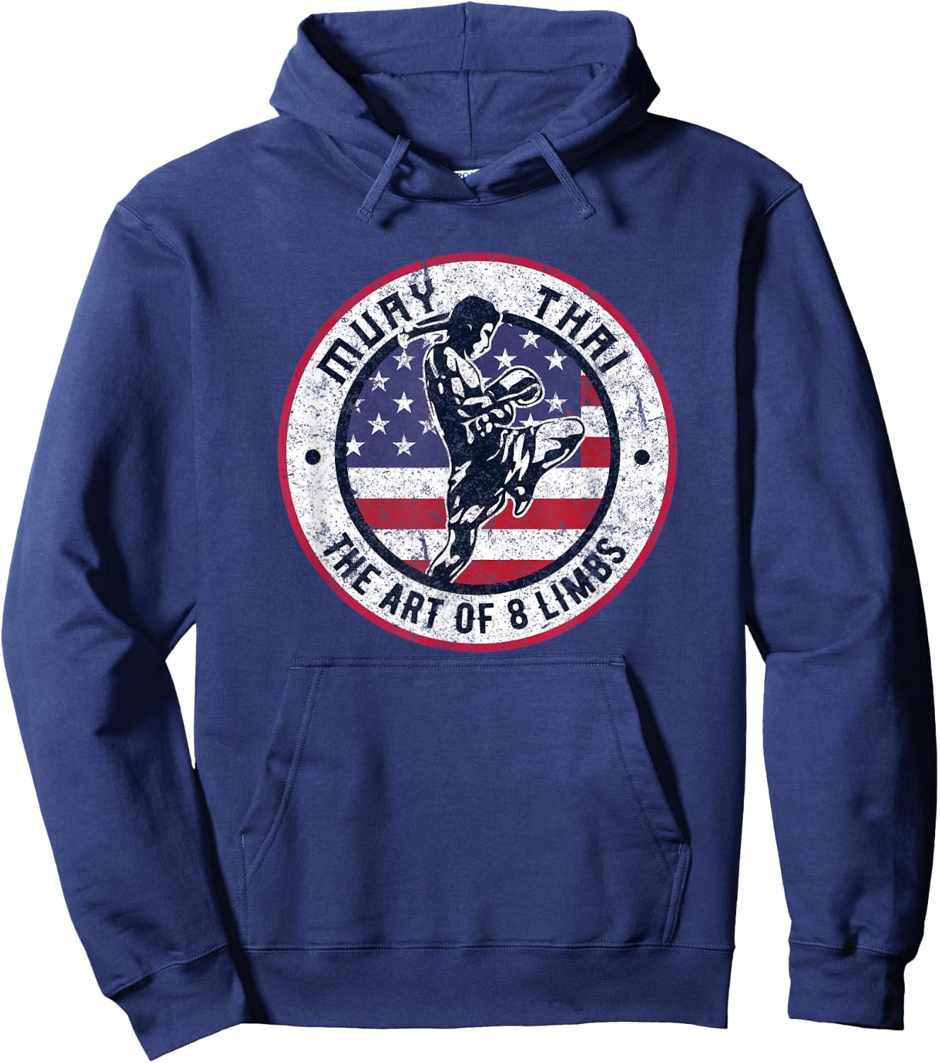 Vintage Muay Thai Karate | Boxing Mixed Martial Arts Hoodie - Hoodie | Navy