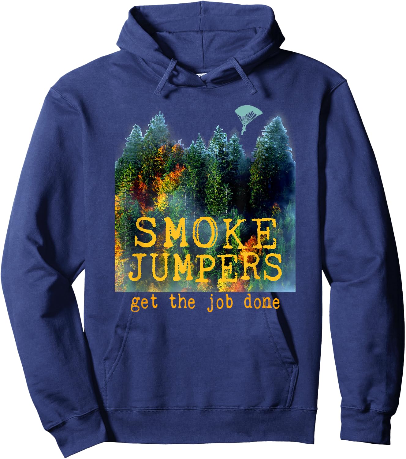 Wildland Firefighter Smokejumpers Thin Red Line Forest Fire Hoodie - Hoodie | Navy