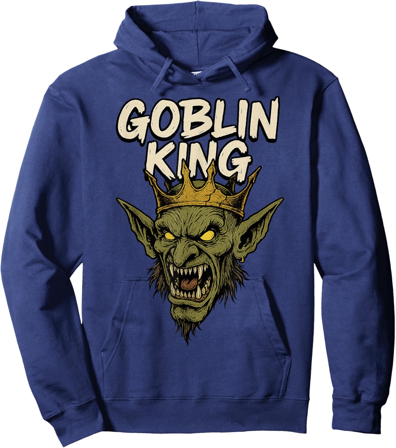 Goblin King Snarling Crown Graffiti Vibe Hoodie - Hoodie | Navy