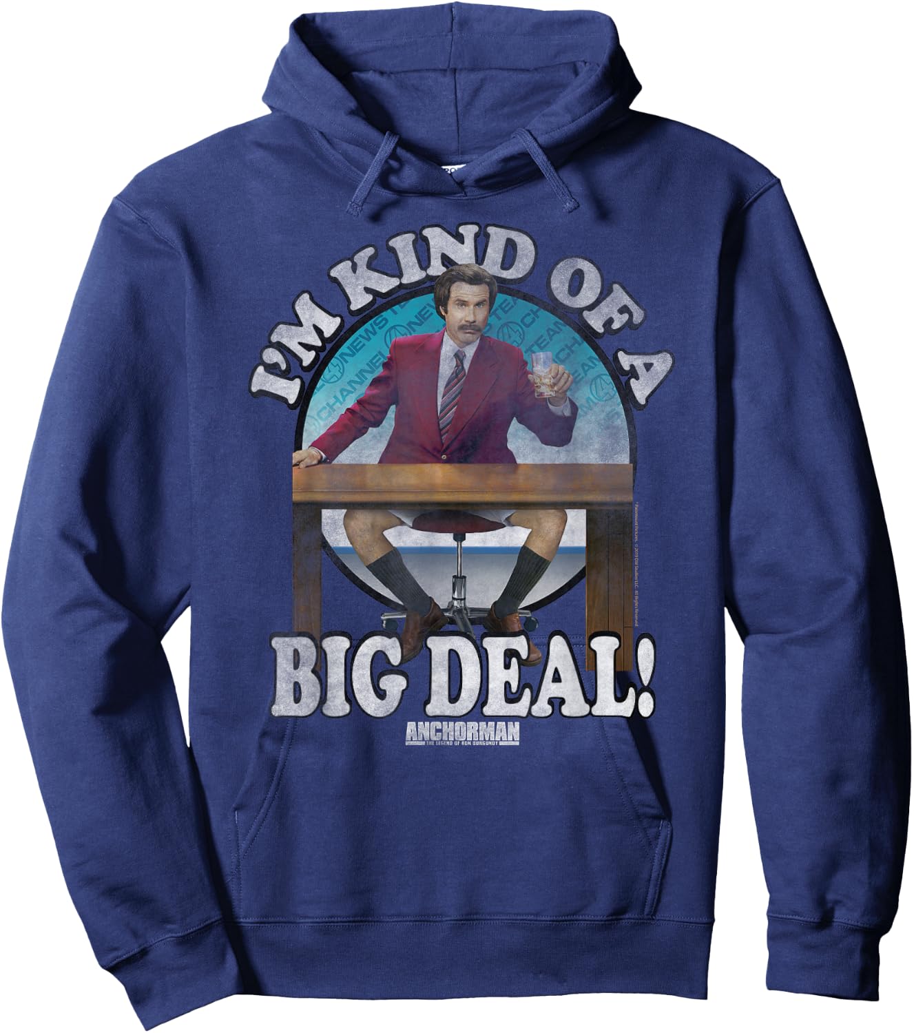 Anchorman Ron Burgundy I'm Kind of A Big Deal Circle Hoodie - Hoodie | Navy