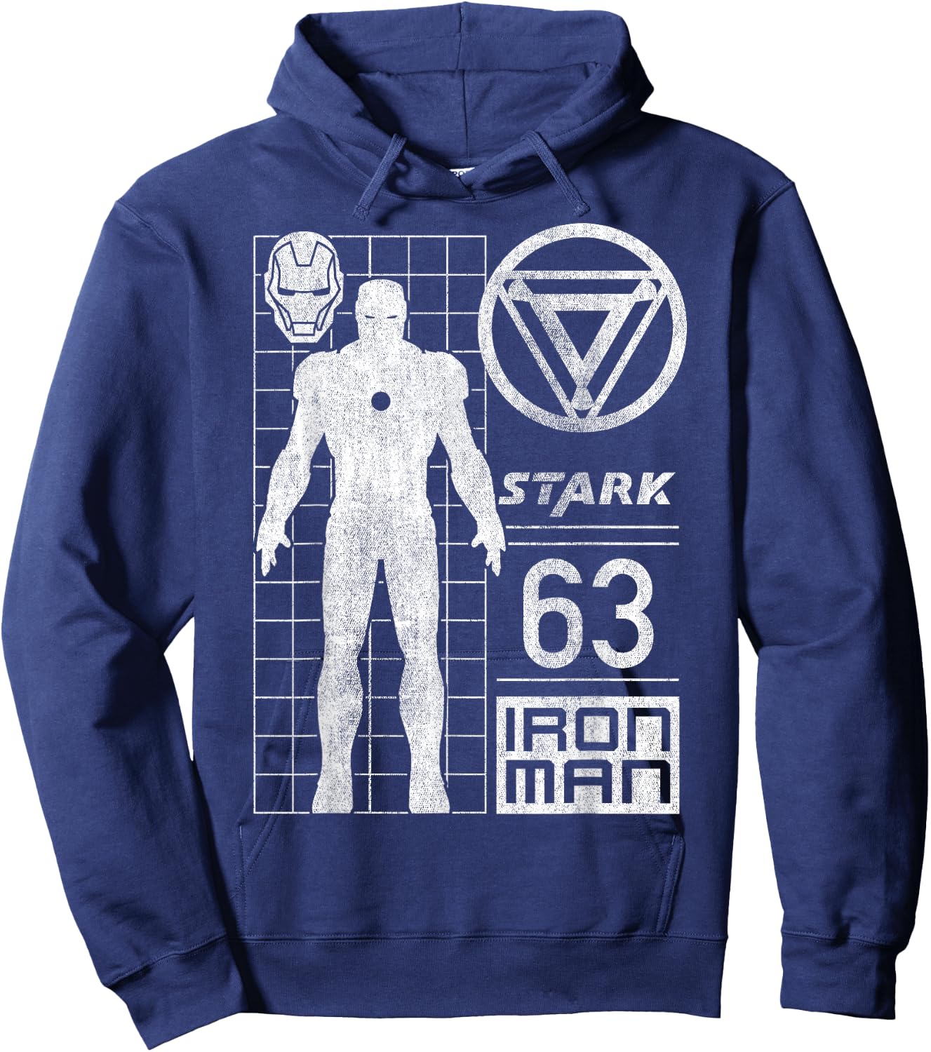 Iron Man Stark Industries 63 Moto Geometric Graphic Hoodie - Hoodie | Navy