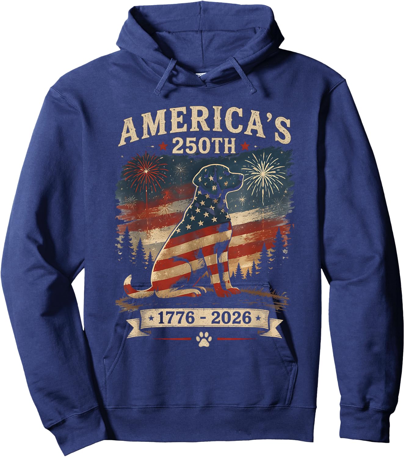 Labrador Retriever America's 250th Anniversary 1776 2026 Hoodie - Hoodie | Navy