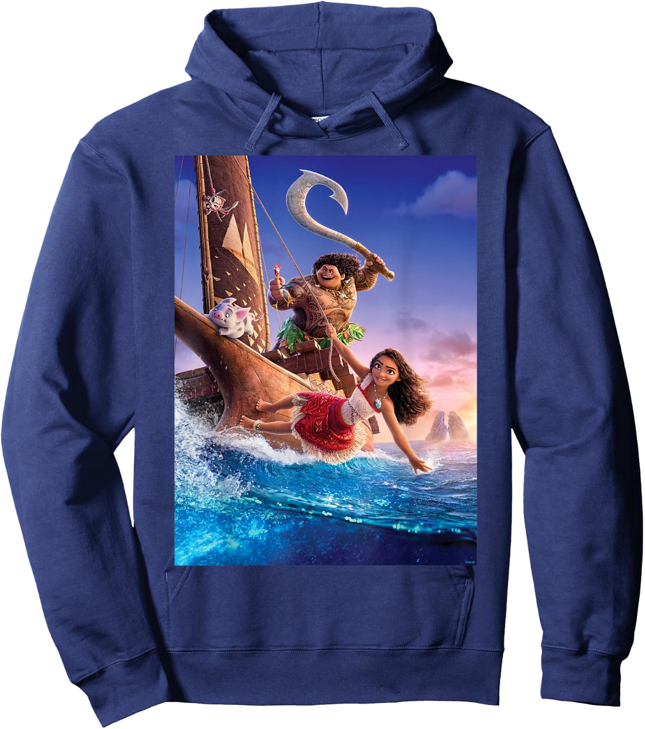 Disney Moana 2 Ocean Adventure Official Movie Teaser Poster Hoodie - Hoodie | Navy