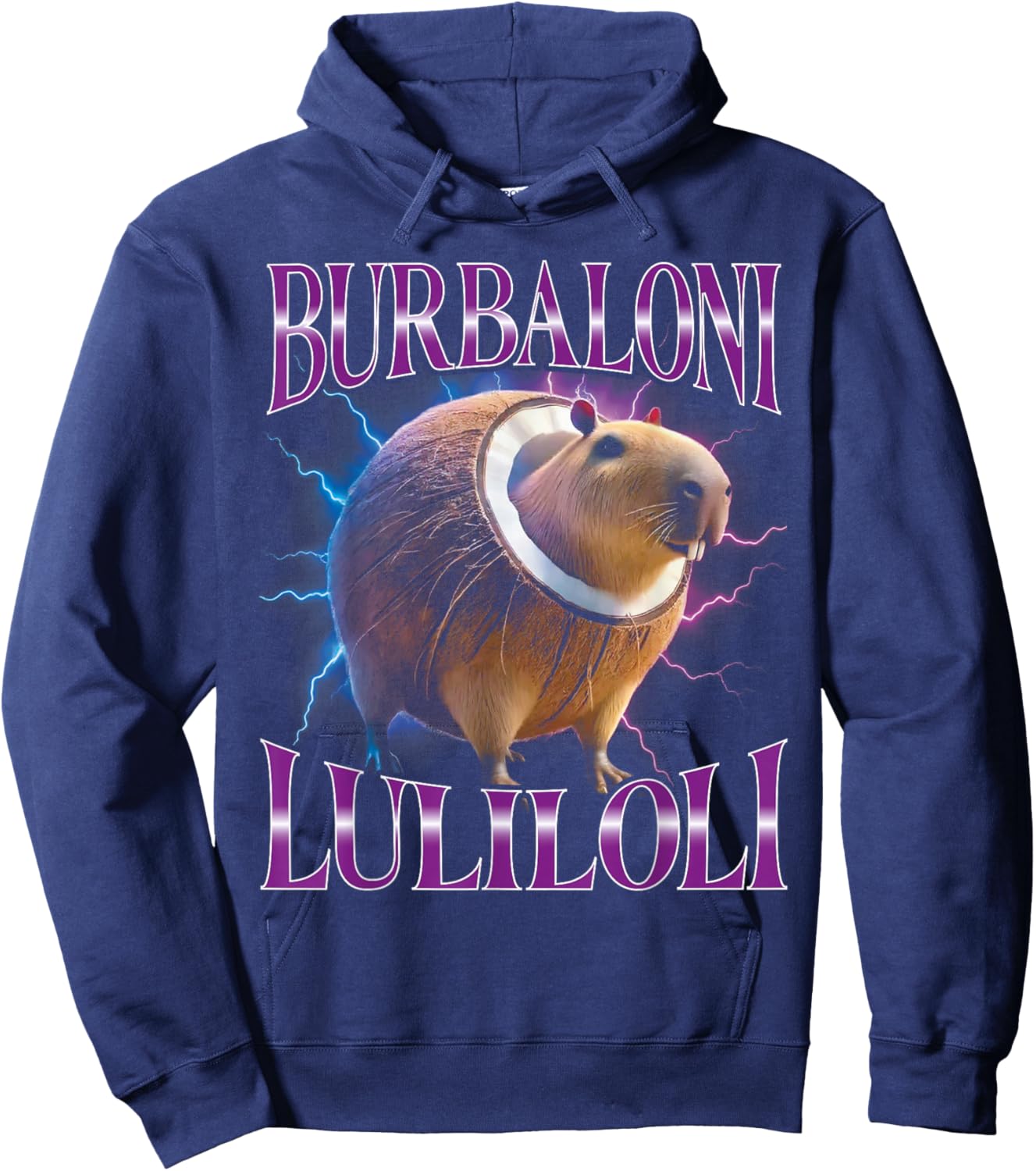 Surreal Italian Brainrot Meme Burbaloni Luliloli Funny Hoodie - Hoodie | Navy