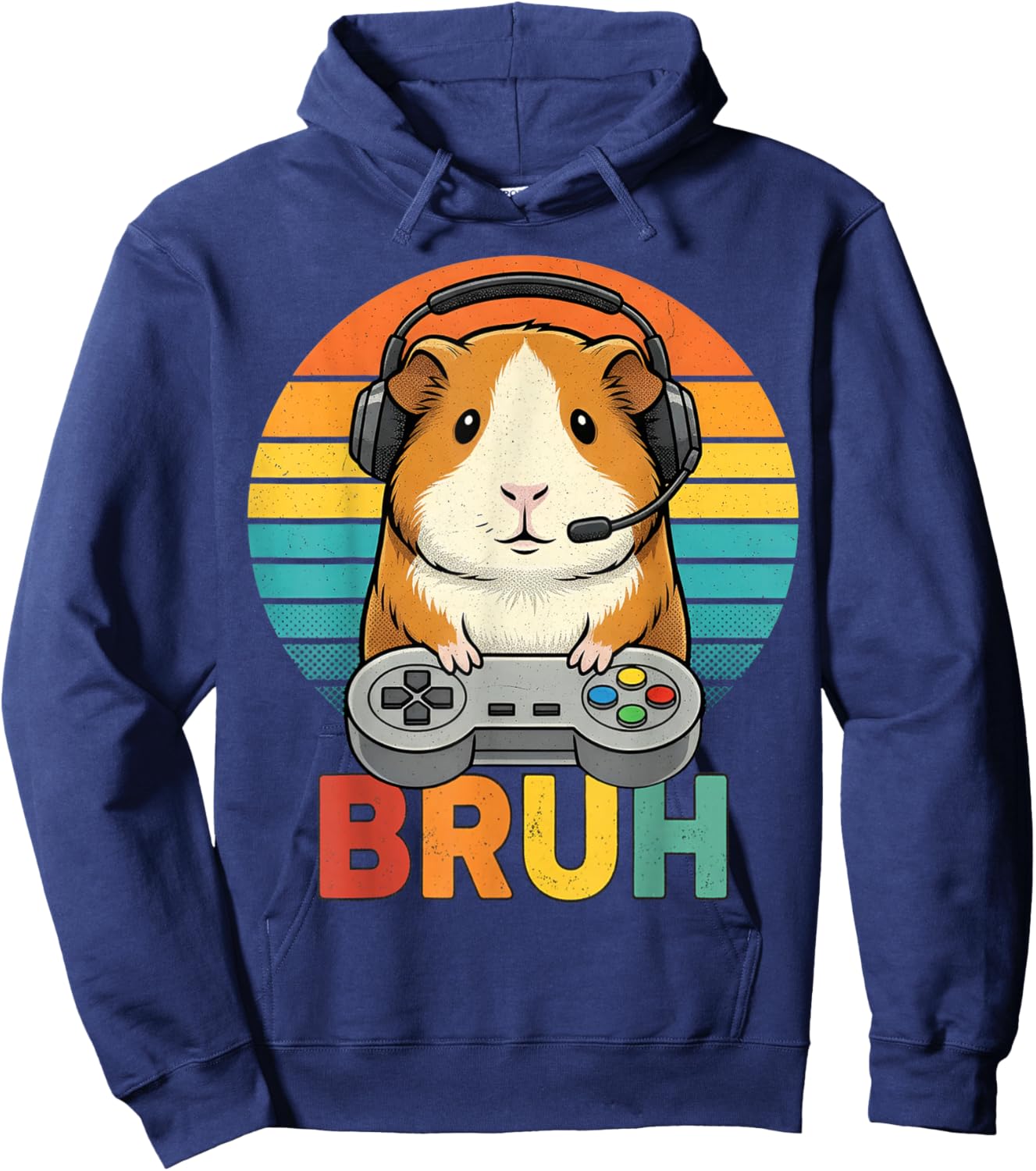 Gaming Guinea Pig Bruh Retro Guinea Pig Gamer Bruh Kids Boys Hoodie - Hoodie | Navy