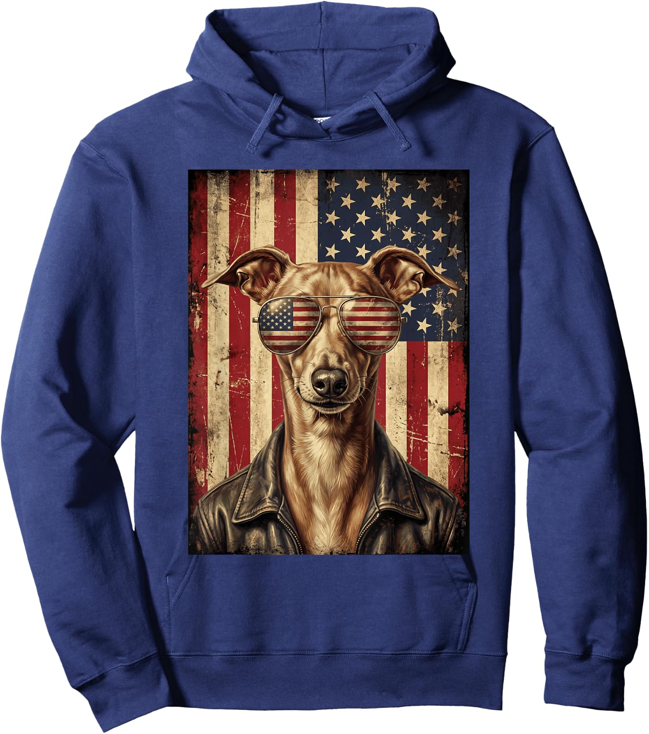 American Flag Italian Greyhound Patriotic Dog Owner Hoodie - Hoodie | Navy