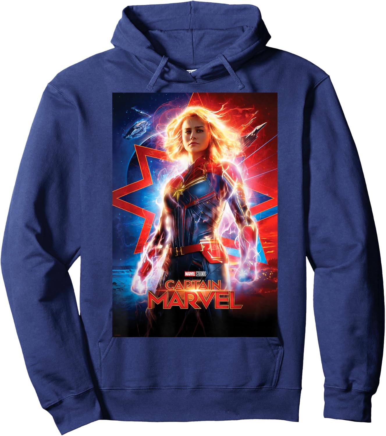 Marvel Captain Marvel Suited Up Poster Hoodie - Hoodie | Navy