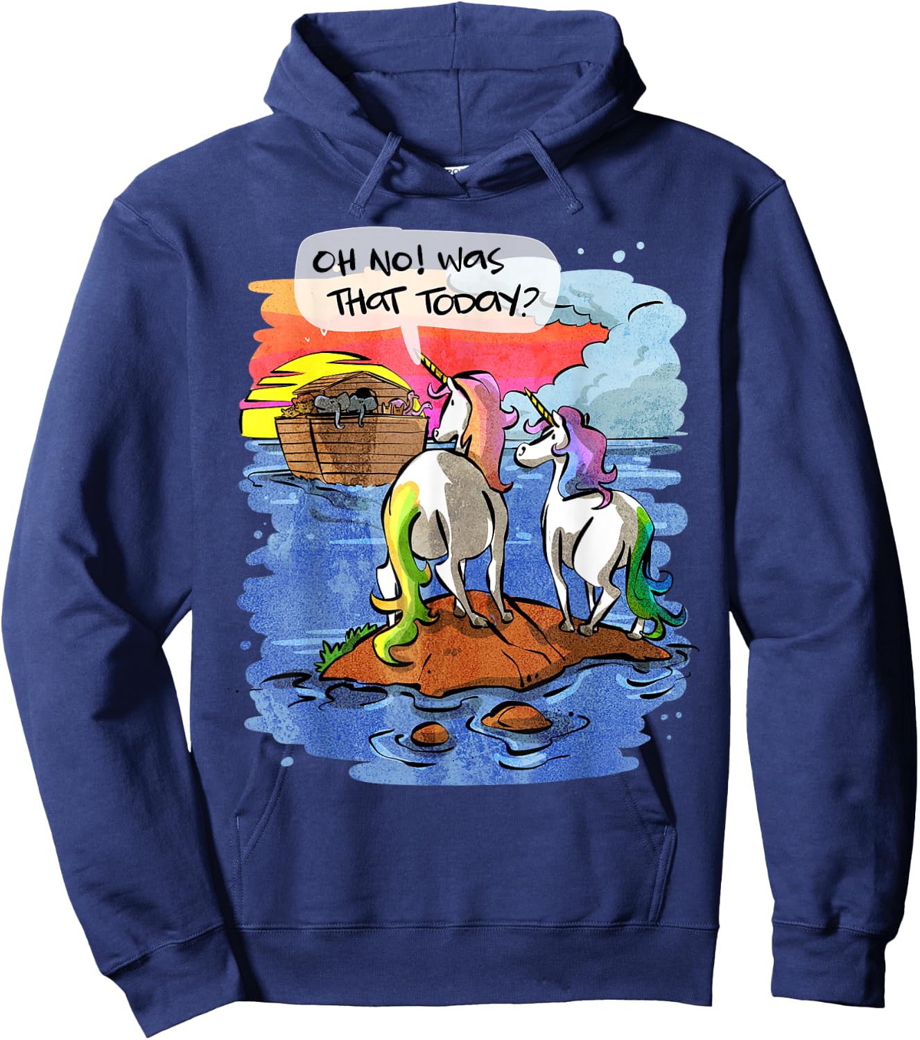 Noah Guy Unicorn Noahs Ark Gift Girls And Adults Hoodie - Hoodie | Navy