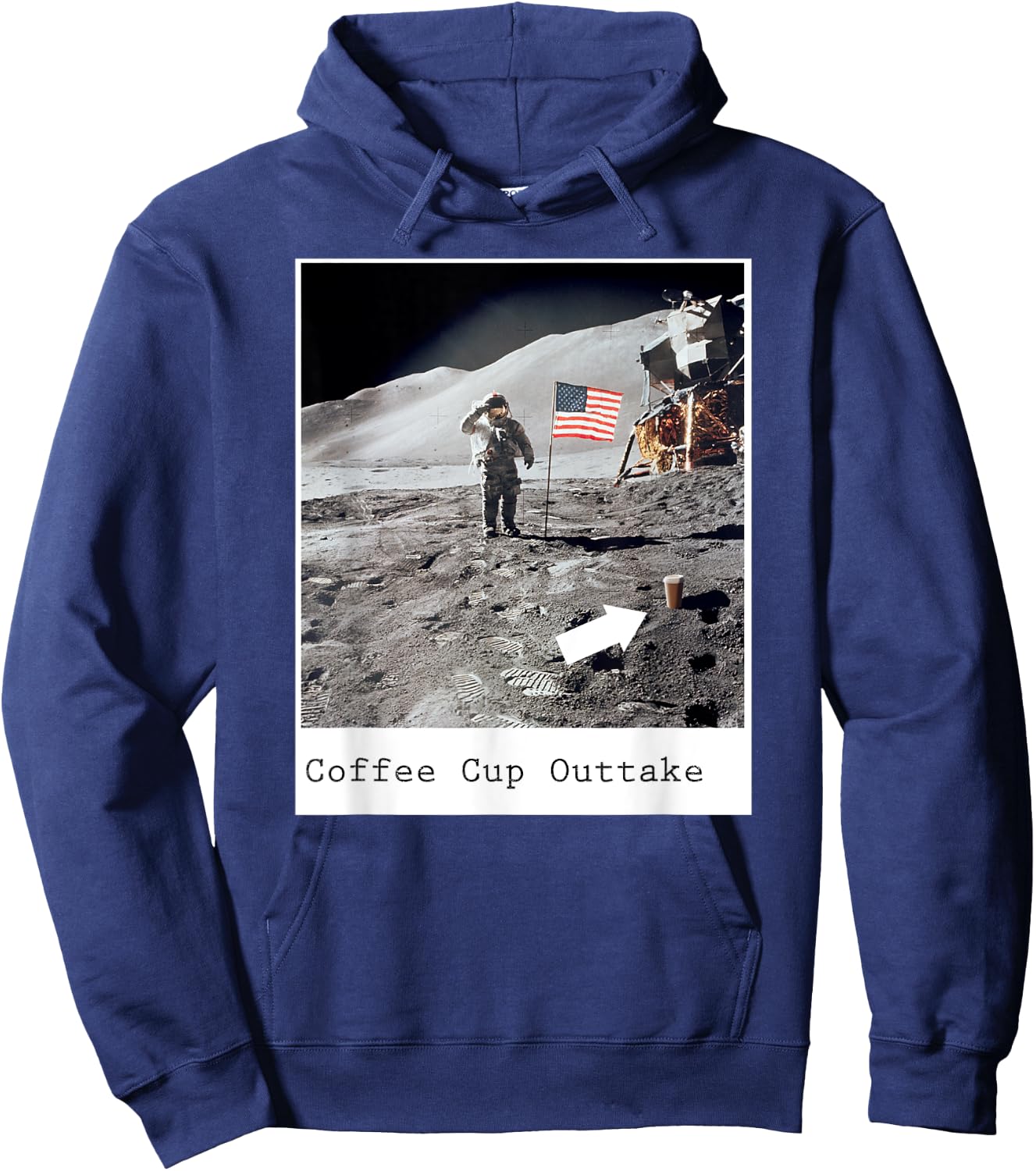 Fake Moon Landing Hoax Government Conspiracy Theory Gift Hoodie - Hoodie | Navy