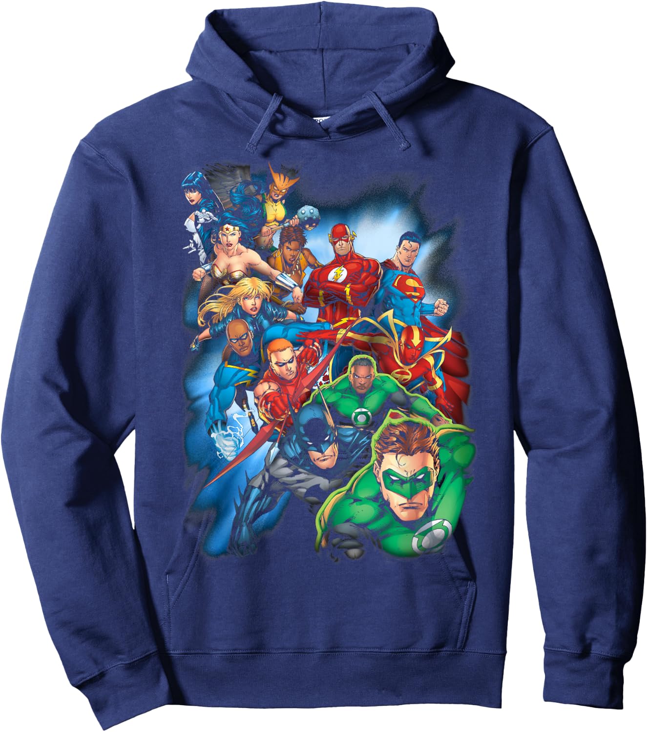 Justice League Mighty Heroes Unite Small Hoodie - Hoodie | Navy