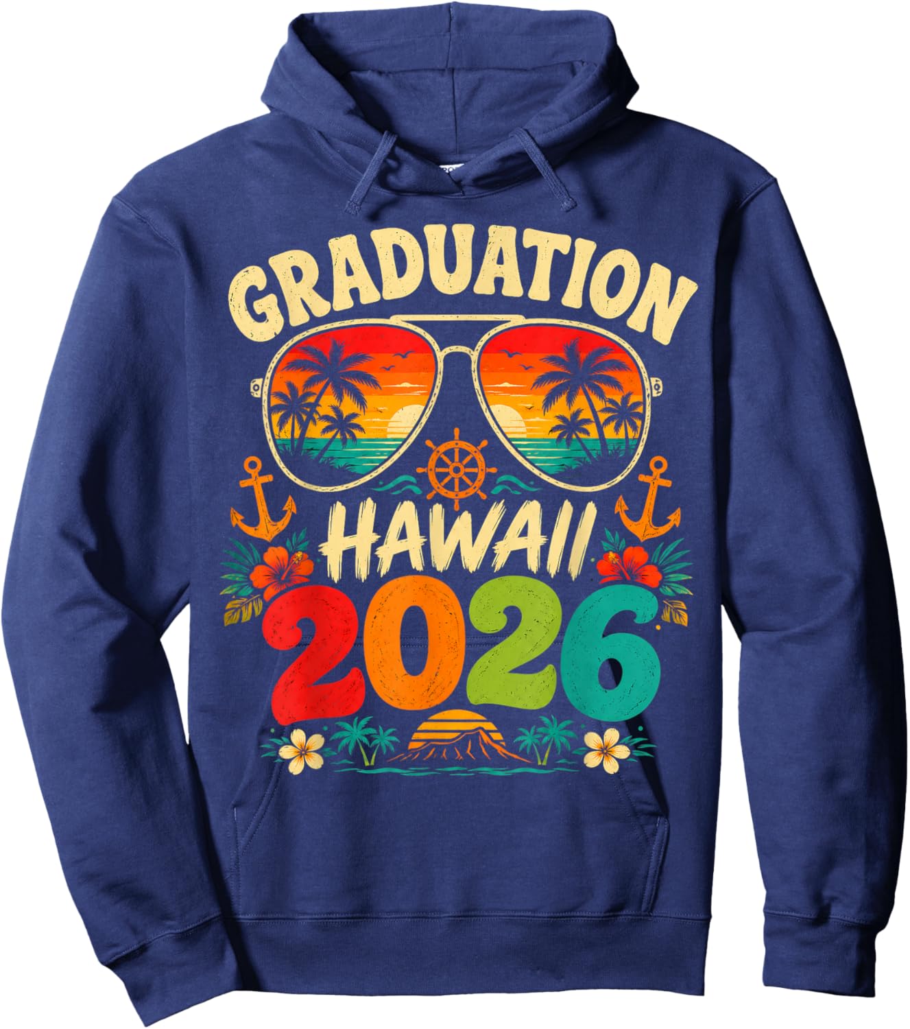 Graduation Cruise 2026 Hawaii Senior Grad Hawaiian Trip Hoodie - Hoodie | Navy