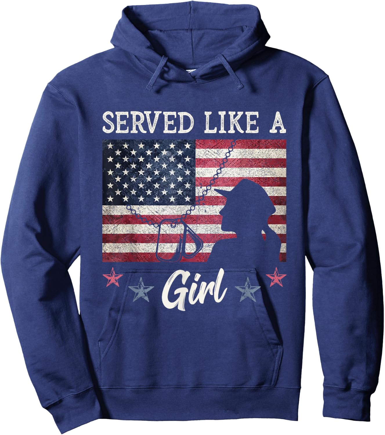 Served Like A Girl Female Veterans Day Gift Hoodie - Hoodie | Navy