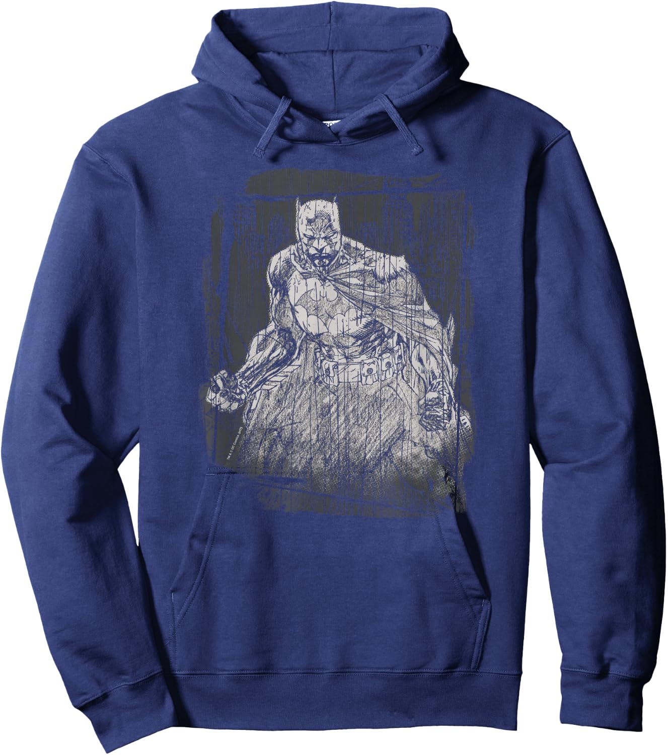 Batman Pencilled Rain Hoodie - Hoodie | Navy