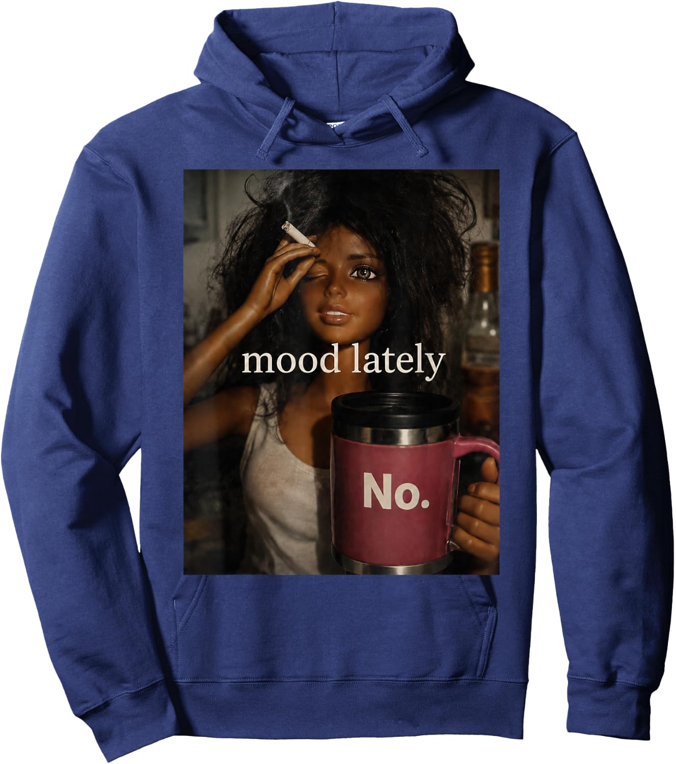 Mood Lately No Funny Doll Sarcastic Humor Hoodie - Hoodie | Navy