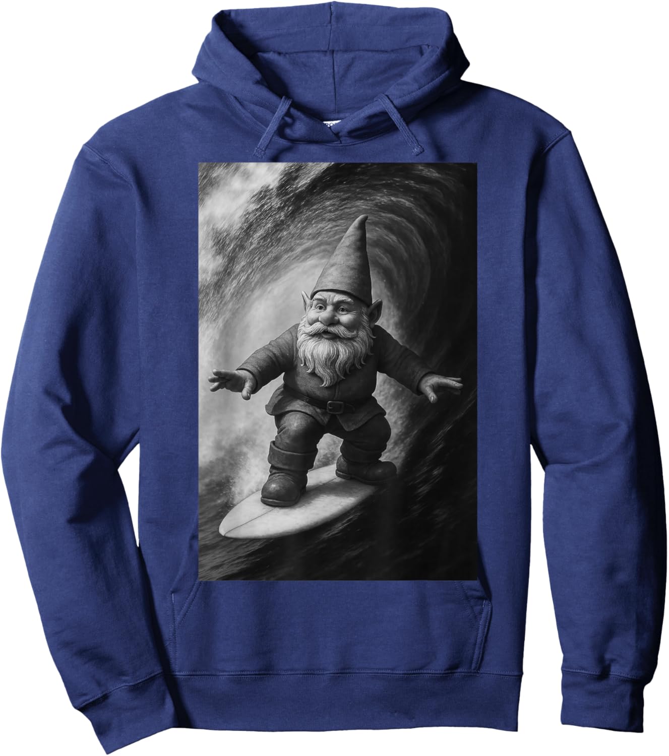 Funny Surfing Gnome Selfie On Surfboard Beach Gnome Hoodie - Hoodie | Navy