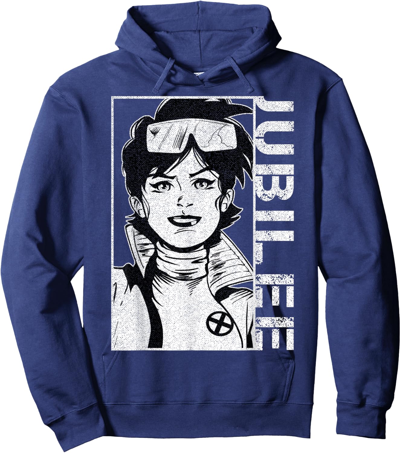 Marvel X-Men Jubilee Character Profile Face Graphic Hoodie - Hoodie | Navy