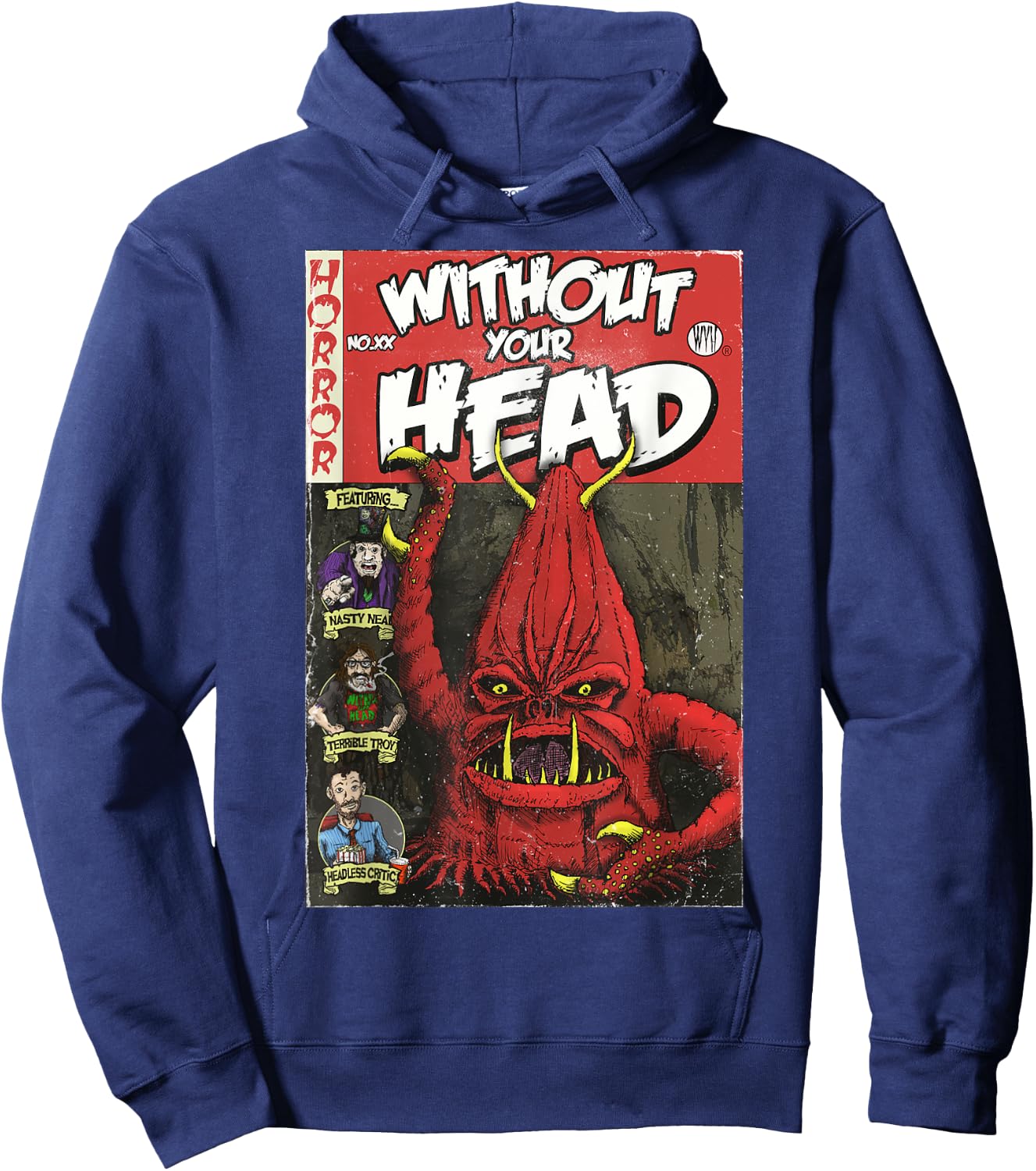 Vintage Comic Book B-Movie Monster Hoodie - Hoodie | Navy