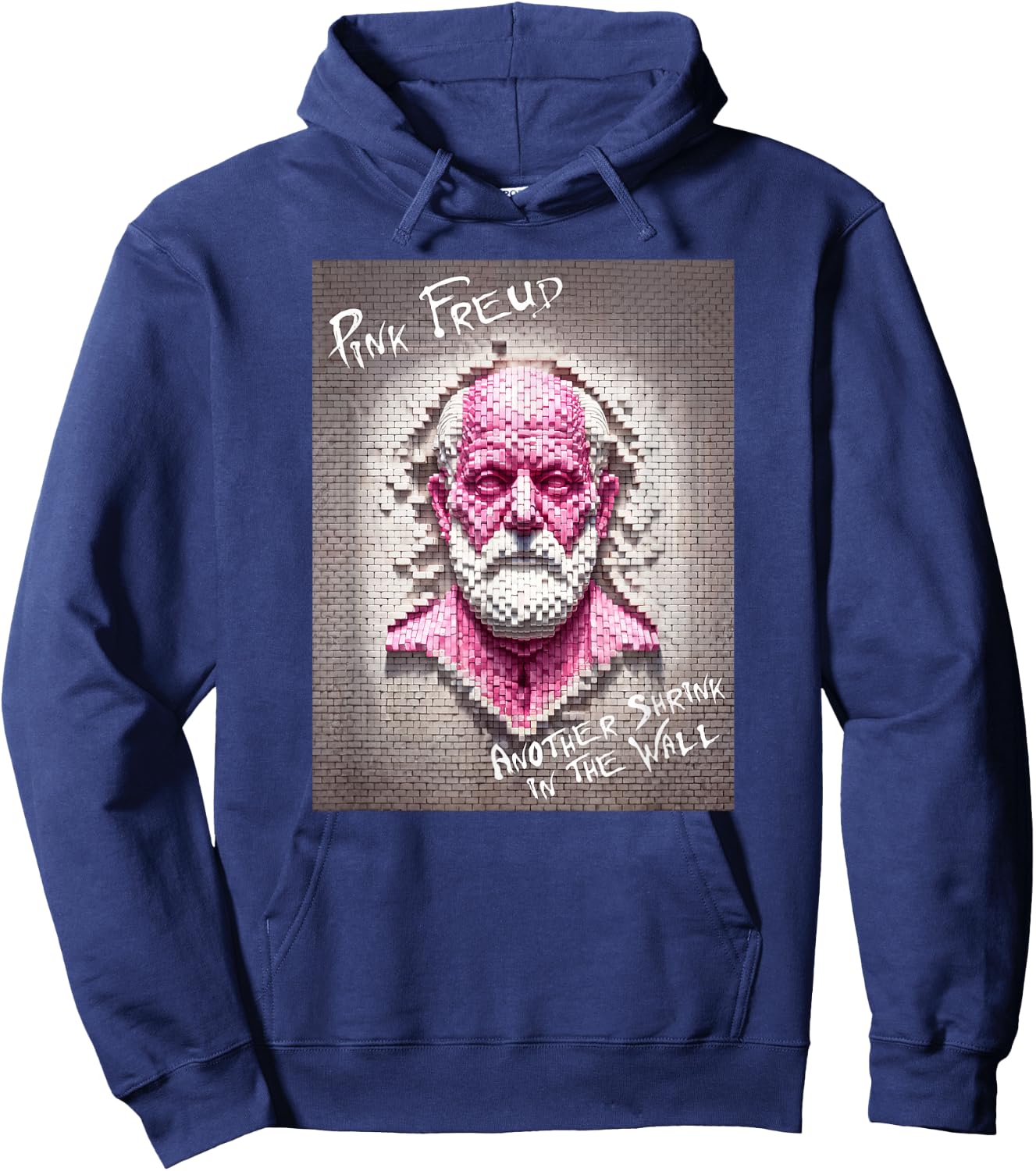 Pink Freud Another Shrink in the Wall Funny Therapy Parody Hoodie - Hoodie | Navy