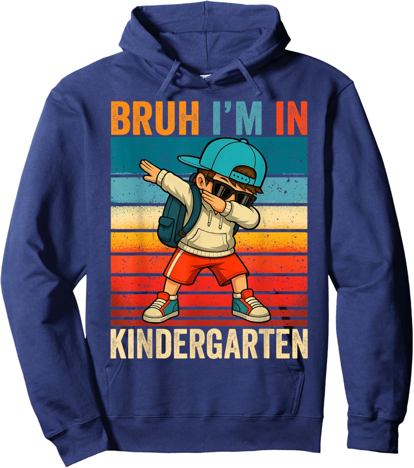 Back to School Bruh Im in Kindergarten First Day Boy Kids Hoodie - Hoodie | Navy