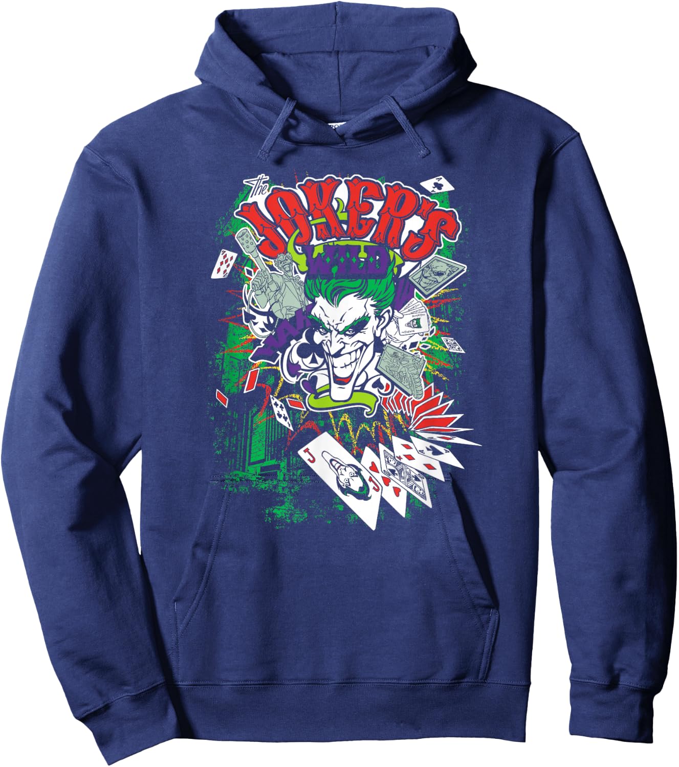Batman Joker's Wild T Shirt Hoodie - Hoodie | Navy