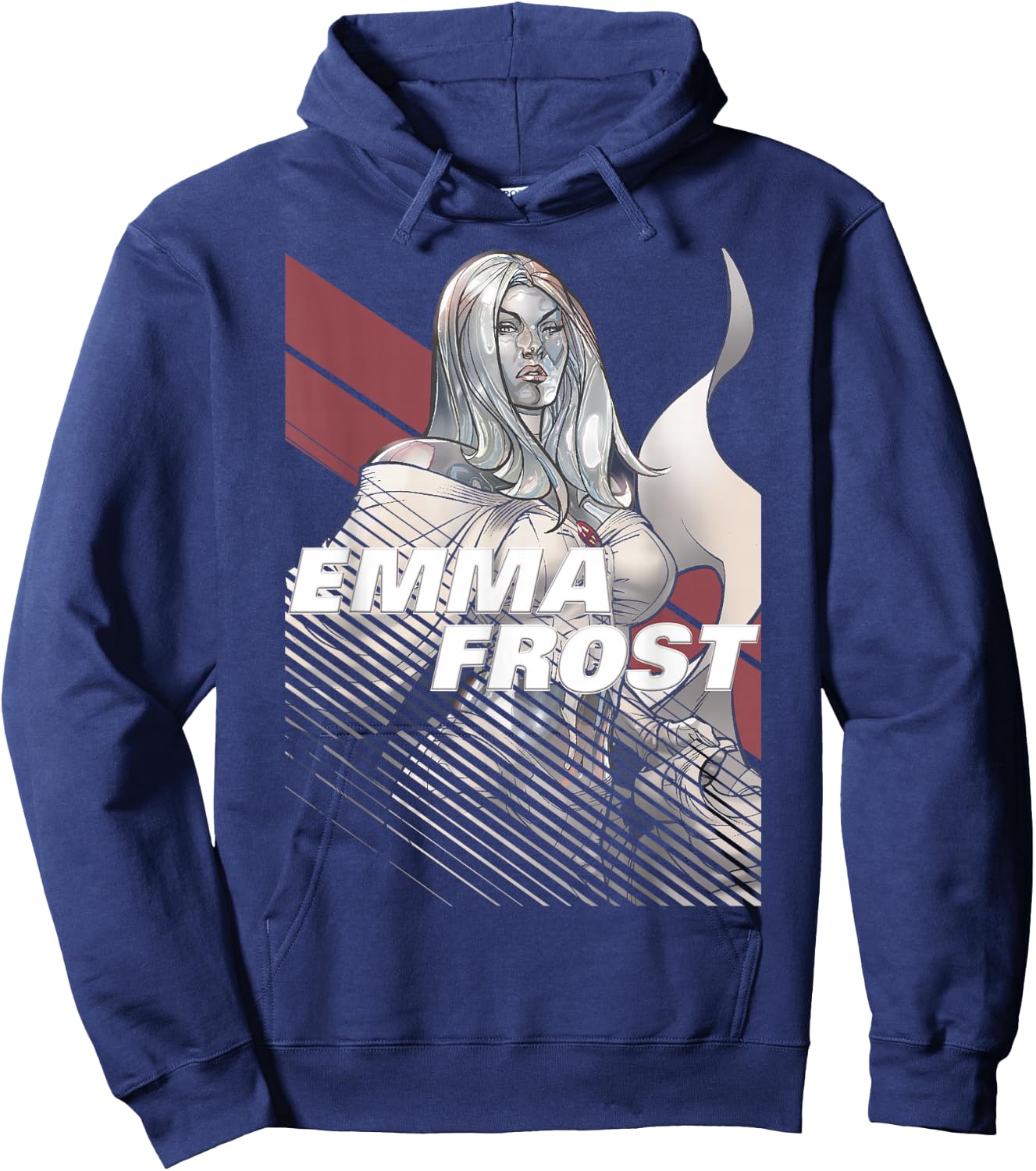 Marvel X-Men Emma Frost Moto-Stripe Fadeout Graphic Hoodie - Hoodie | Navy