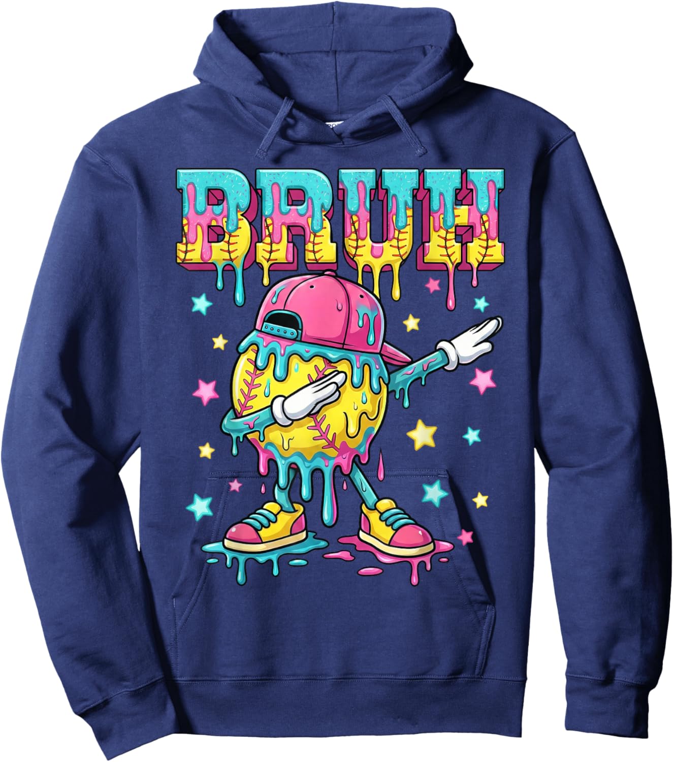 Baseball Life Style Apparel Youth Drip Softball for Boys Kid Hoodie - Hoodie | Navy