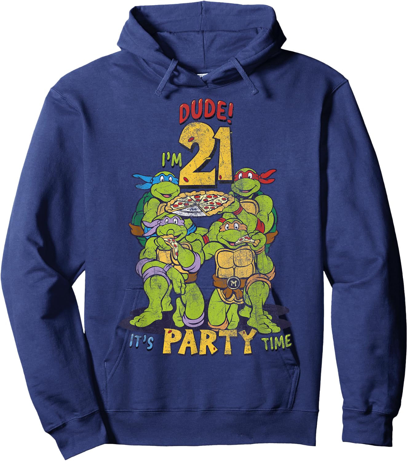 Teenage Mutant Ninja Turtles 21st Birthday Pizza Party Hoodie - Hoodie | Navy