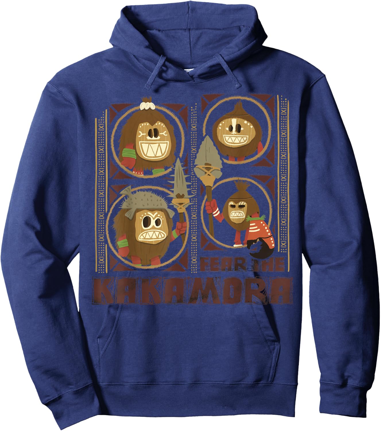 Disney Moana Fear the Kakamora Tiki Style Group Portrait Hoodie - Hoodie | Navy