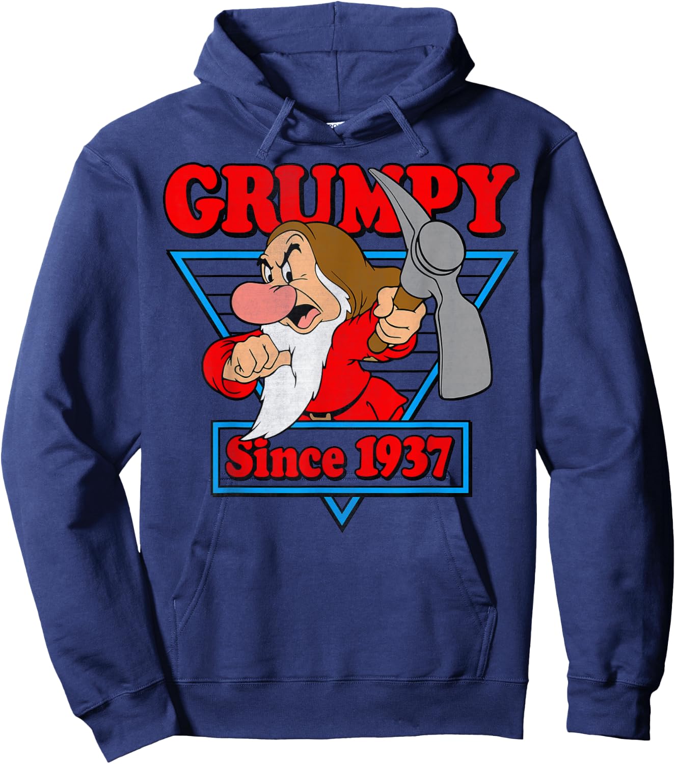 Disney Snow White Grumpy Since 1937 Triangle Graphic Hoodie - Hoodie | Navy
