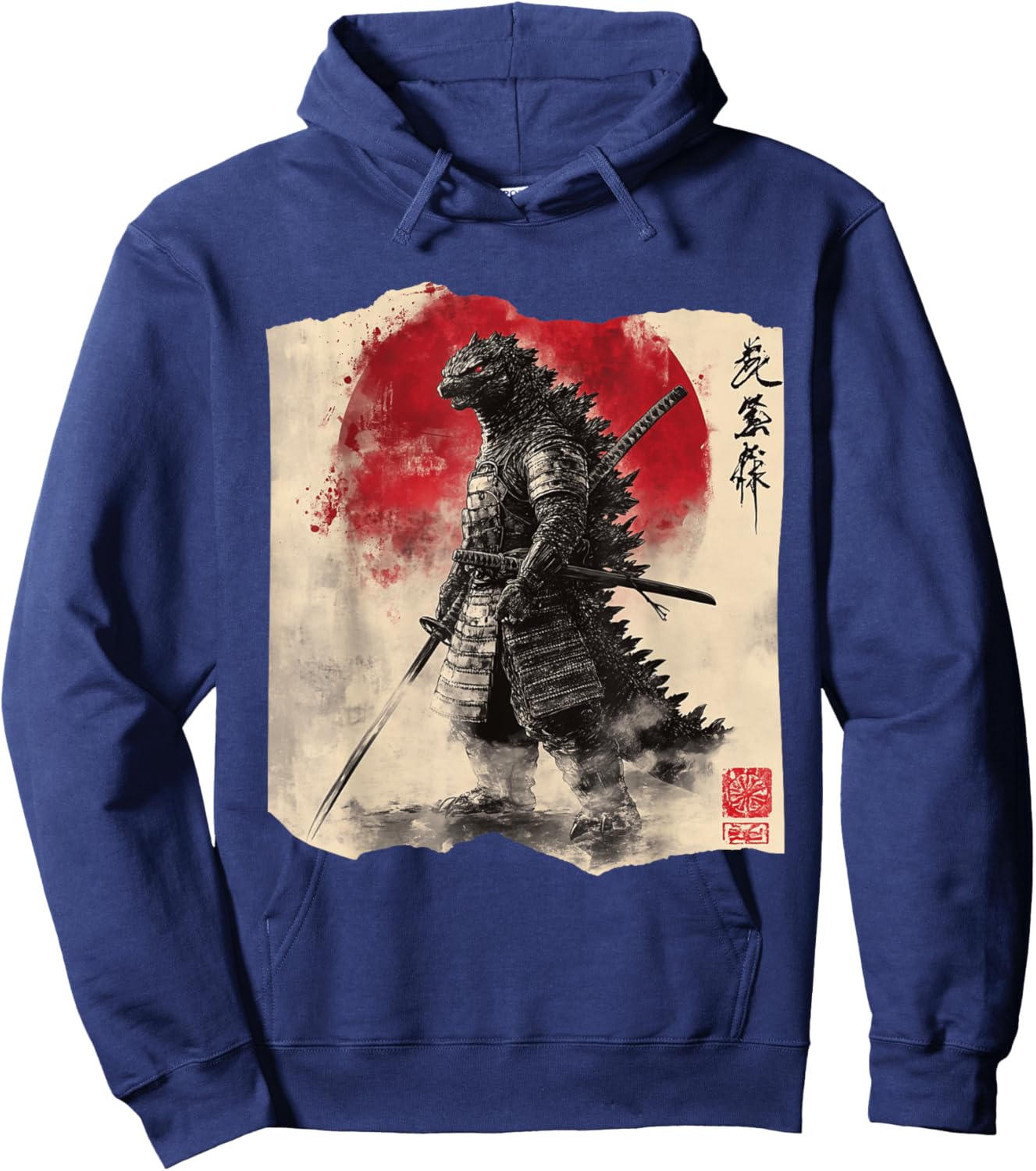 Samurai Kaiju Vintage Japanese Art Anime Hoodie - Hoodie | Navy