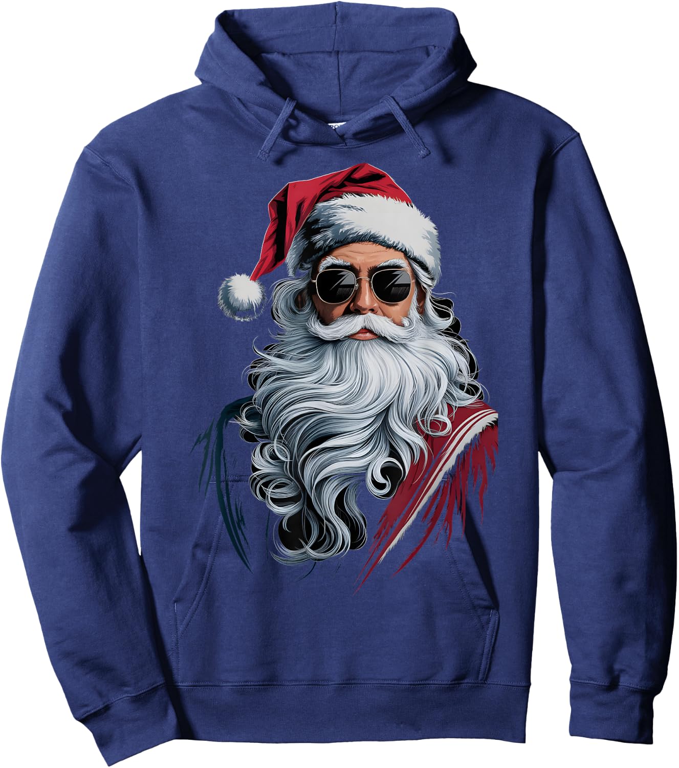 Hipster Santa With Sunglasses Santa Claus Retro Christmas Hoodie - Hoodie | Navy