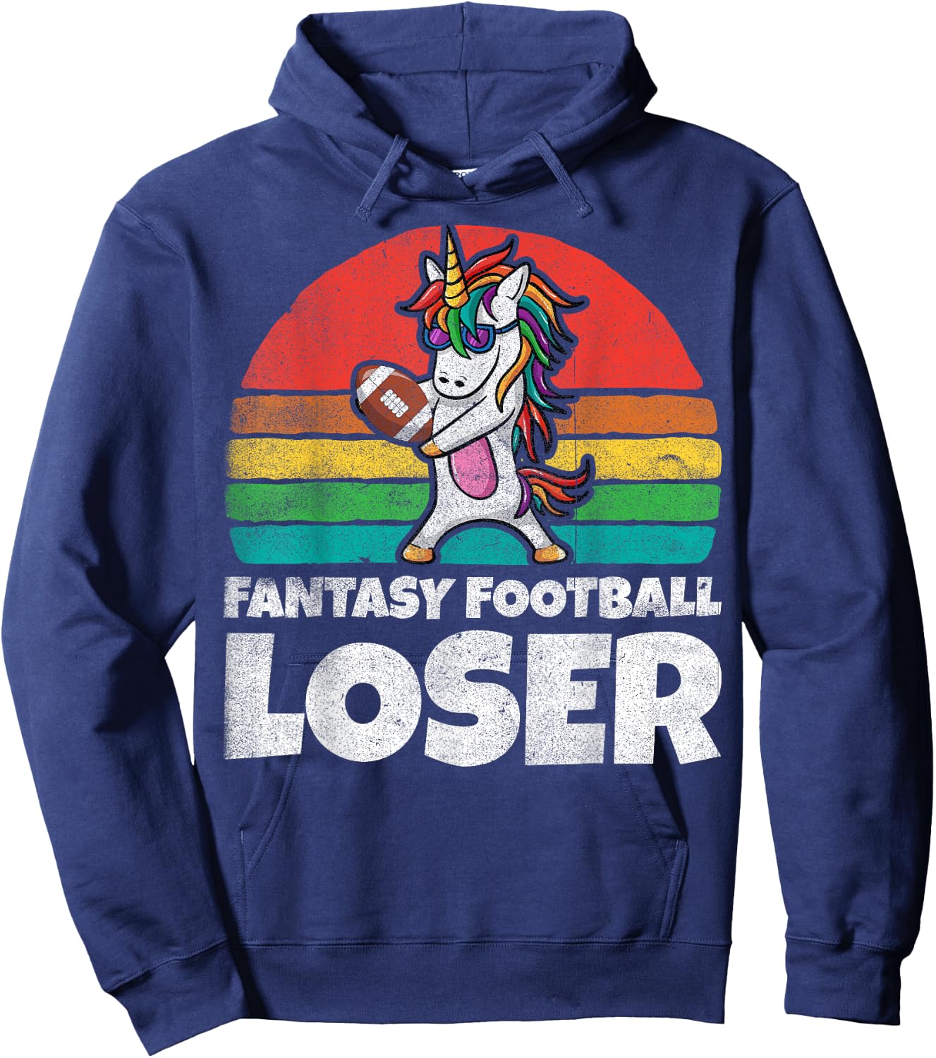 I Suck At Fantasy Football Loser Shirt Unicorn Draft Party Hoodie - Hoodie | Navy