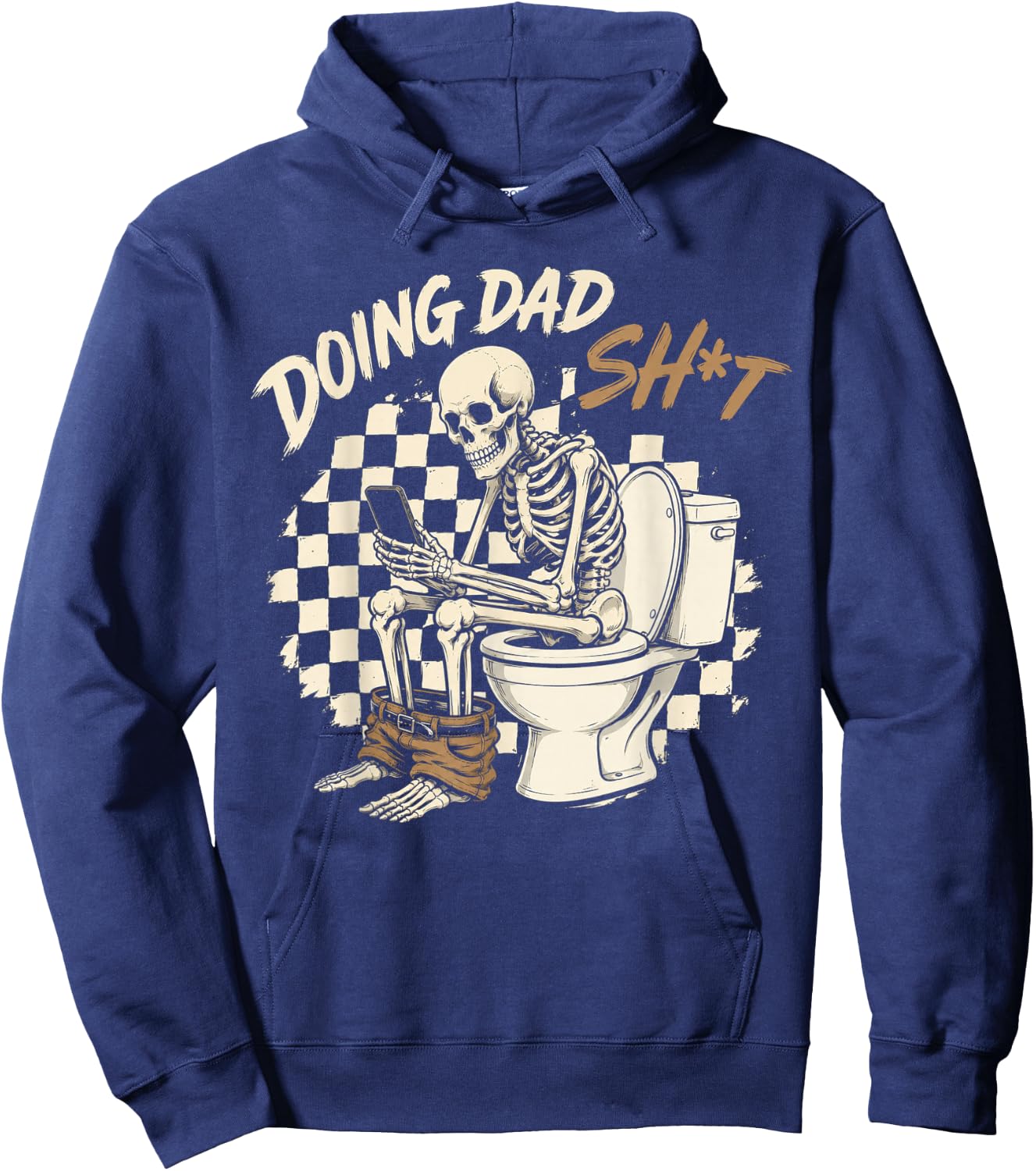 Funny Doing Dad Shit Father_s Day Skeleton Humor Men Gifts Hoodie - Hoodie | Navy