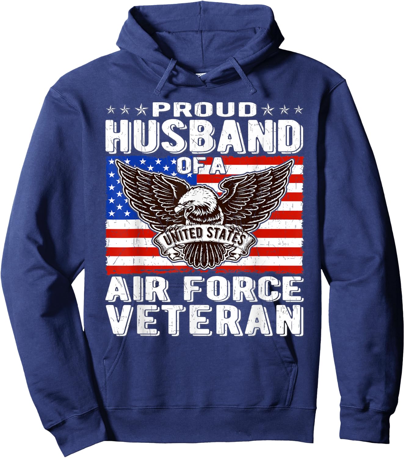 Proud Husband Of Air Force Veteran Patriotic Military Spouse Hoodie - Hoodie | Navy