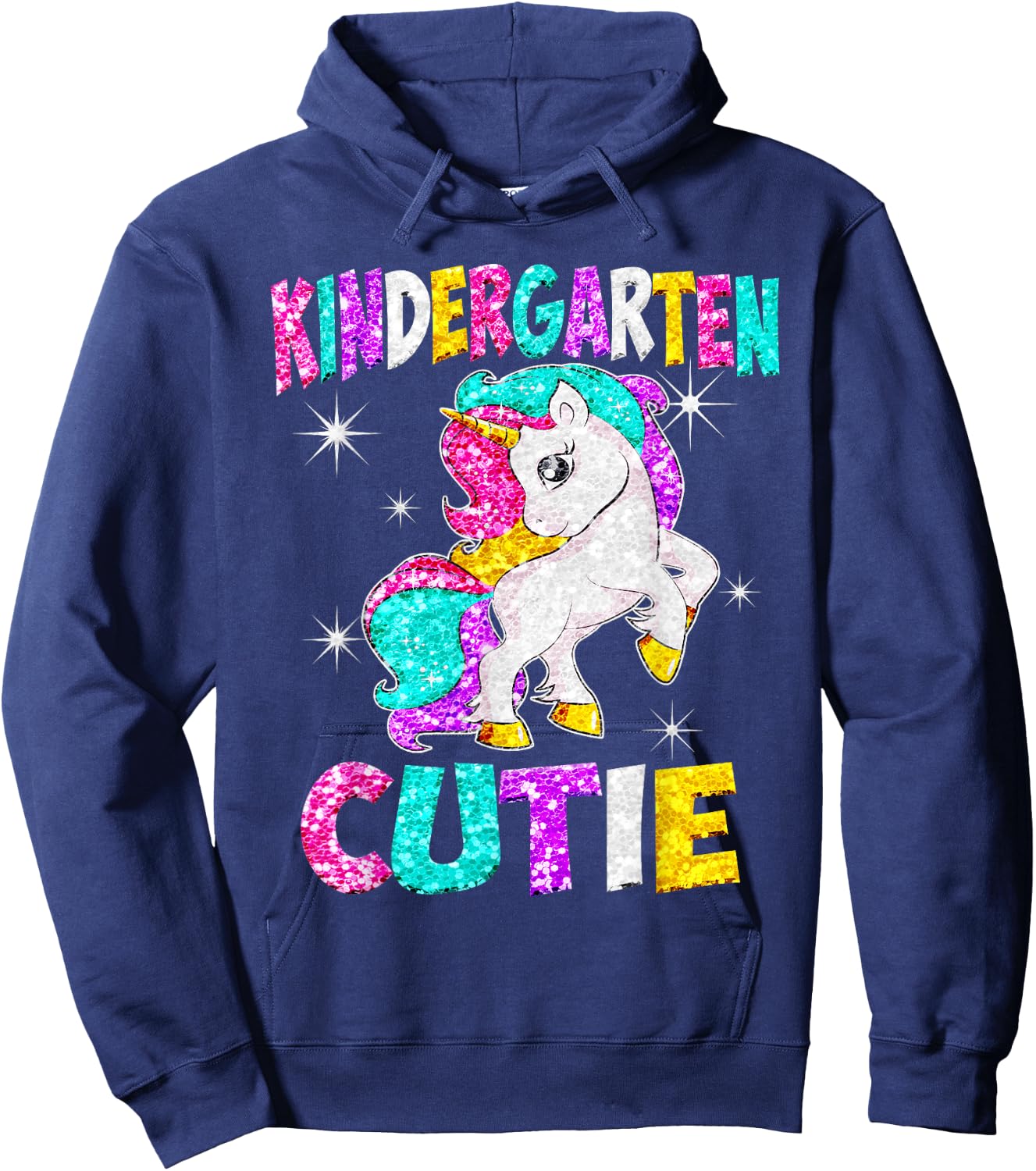 Kindergarten Cutie Unicorn Back to School Hoodie - Hoodie | Navy