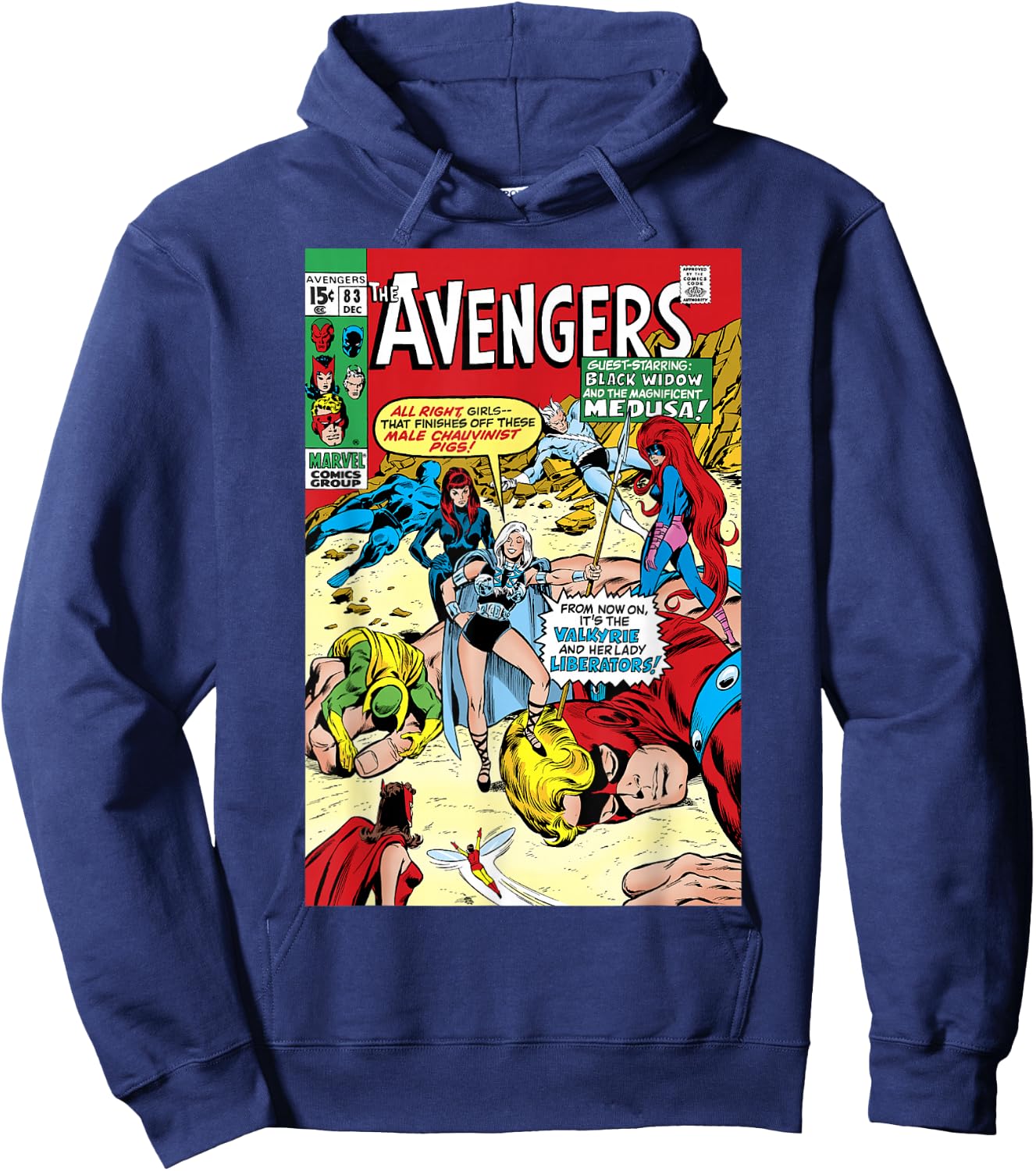 Marvel Valkyrie And Her Lady Liberators Comic Cover Hoodie - Hoodie | Navy