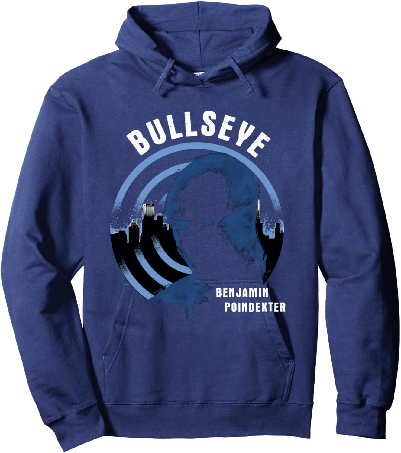 Marvel Daredevil: Born Again Bullseye Blue Distressed Hoodie - Hoodie | Navy